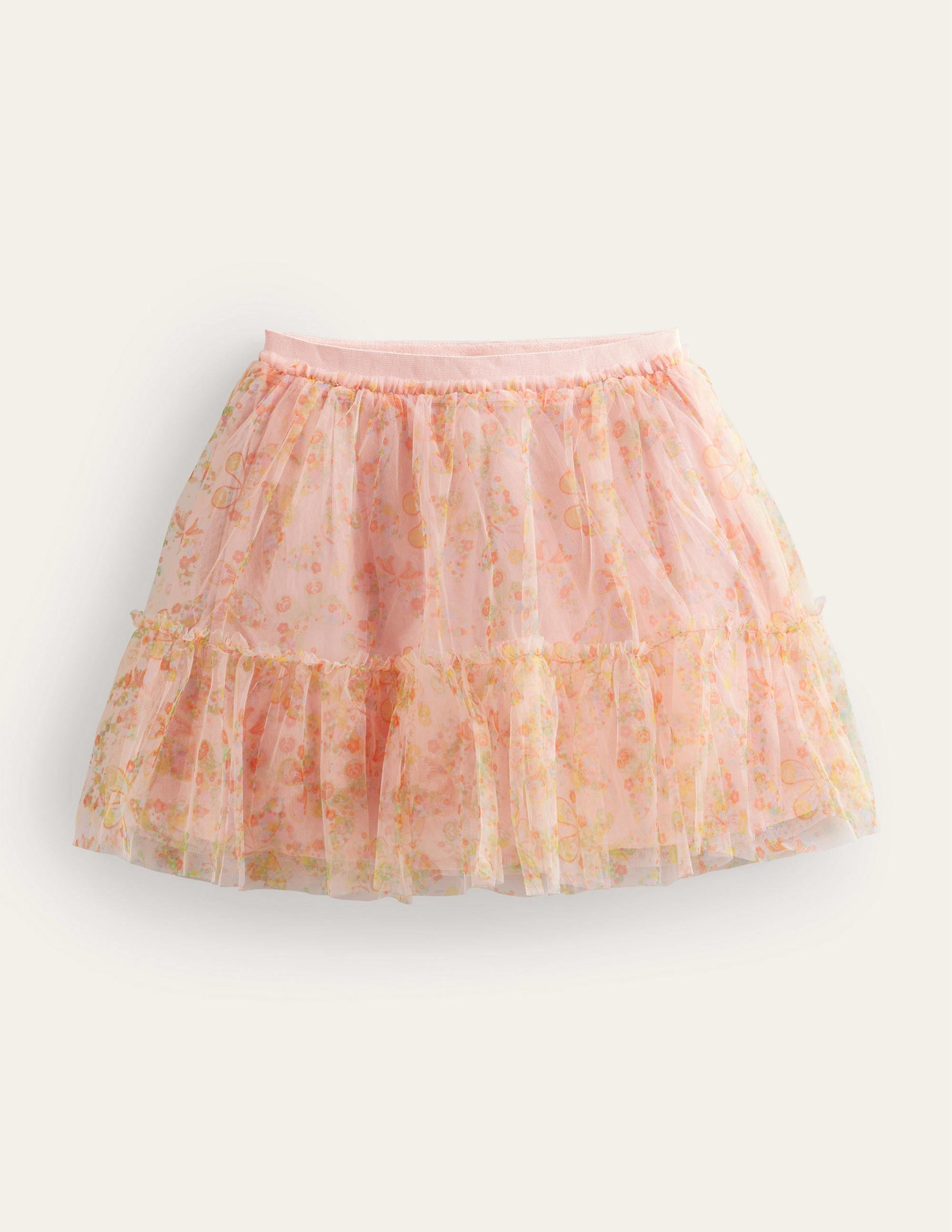 Gemusterter Lagenrock mit Tüll-Pinkrosa, Schmetterlinge - Image 1