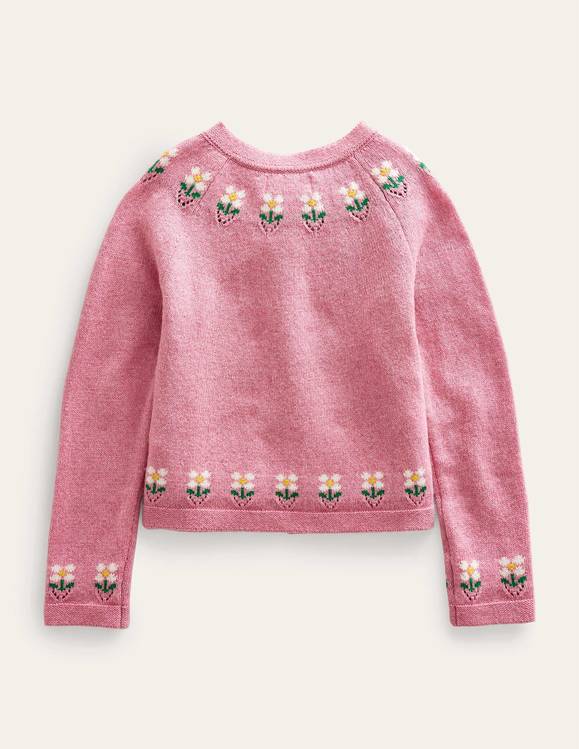 Cardigan mit Blumenstickerei-Mandelblütenrosa Meliert - Image 2
