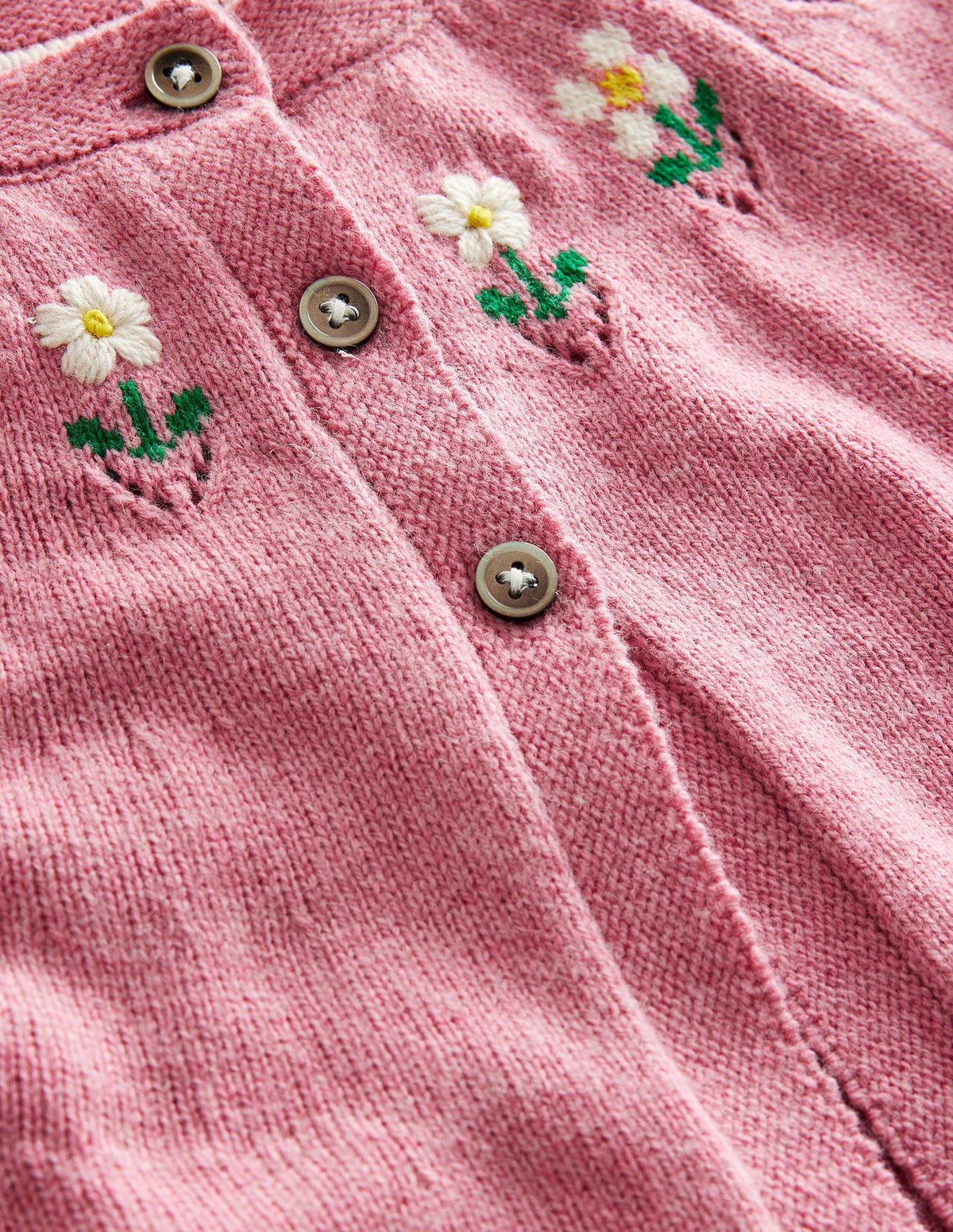 Cardigan mit Blumenstickerei-Mandelblütenrosa Meliert-3