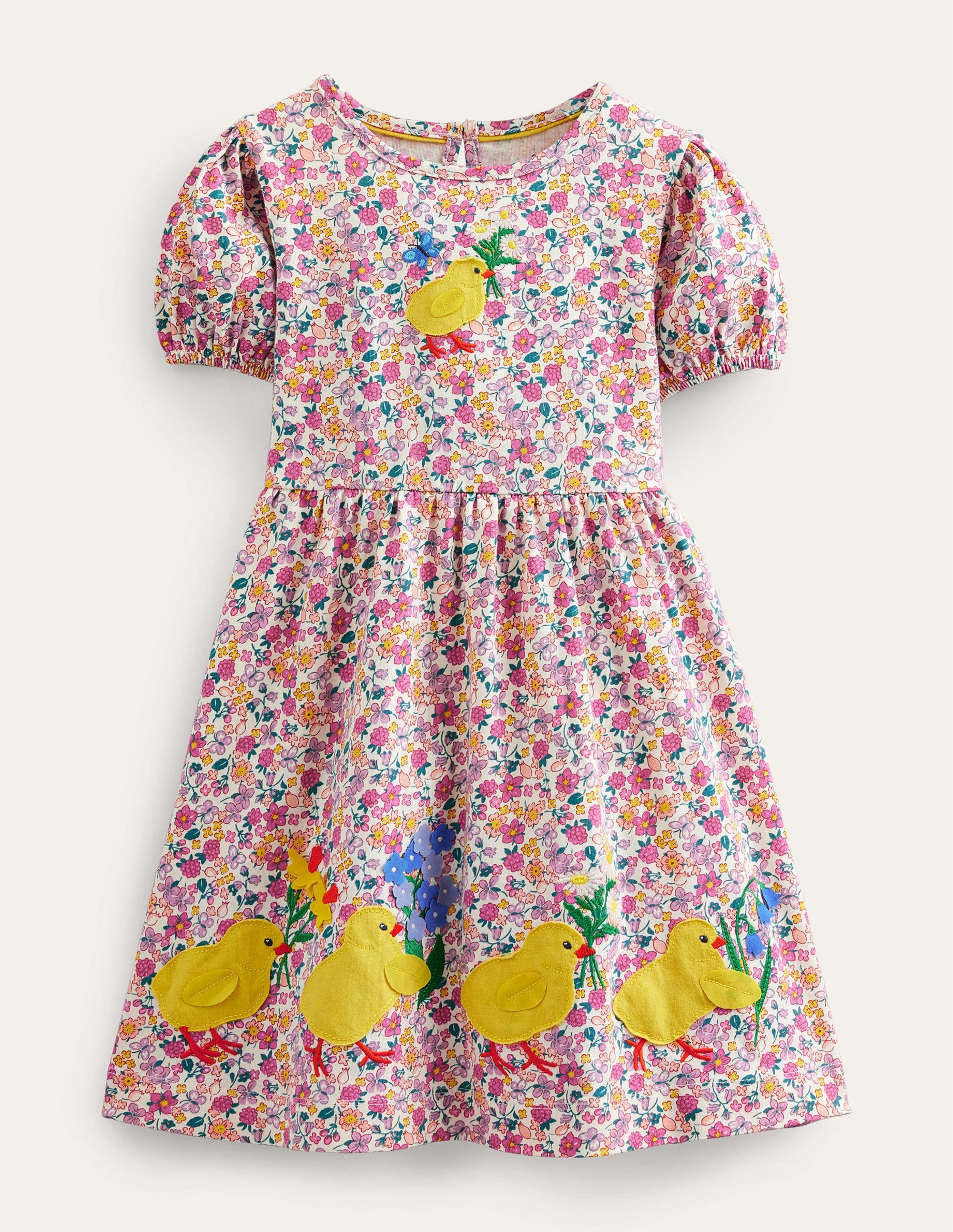 Jerseykleid mit Motiv-Helles Blütenrosa, Schmetterling/Beeren - Image 1