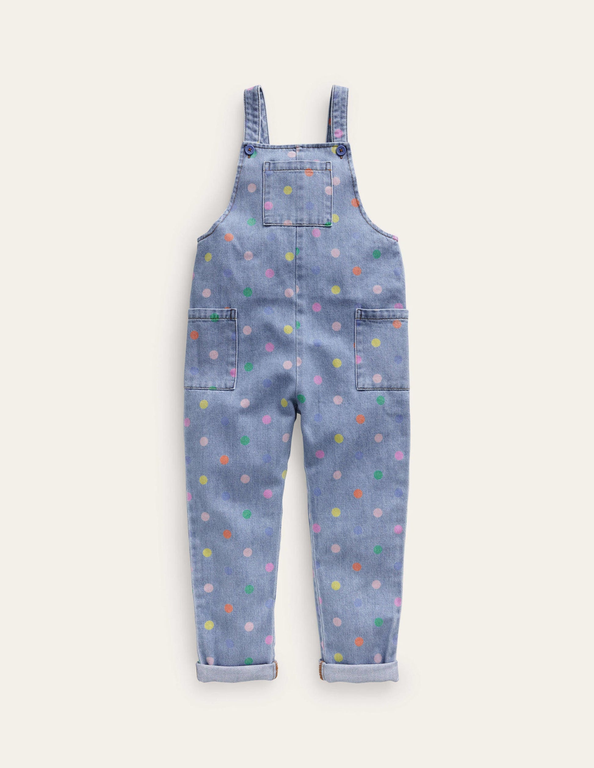 Salopette décontractée-Pois multi denim-1