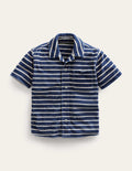 Frotteehemd-Schuluniform-Marineblau/Vanille