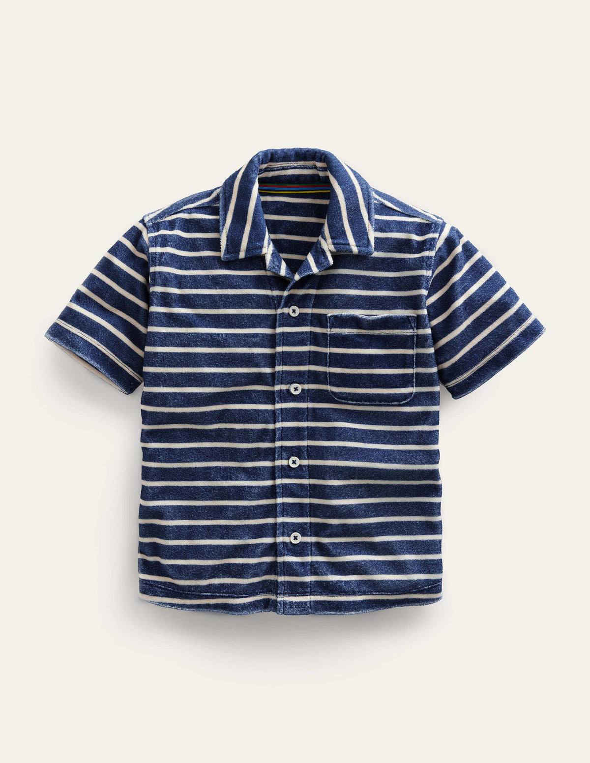 Frotteehemd-Schuluniform-Marineblau/Vanille-1