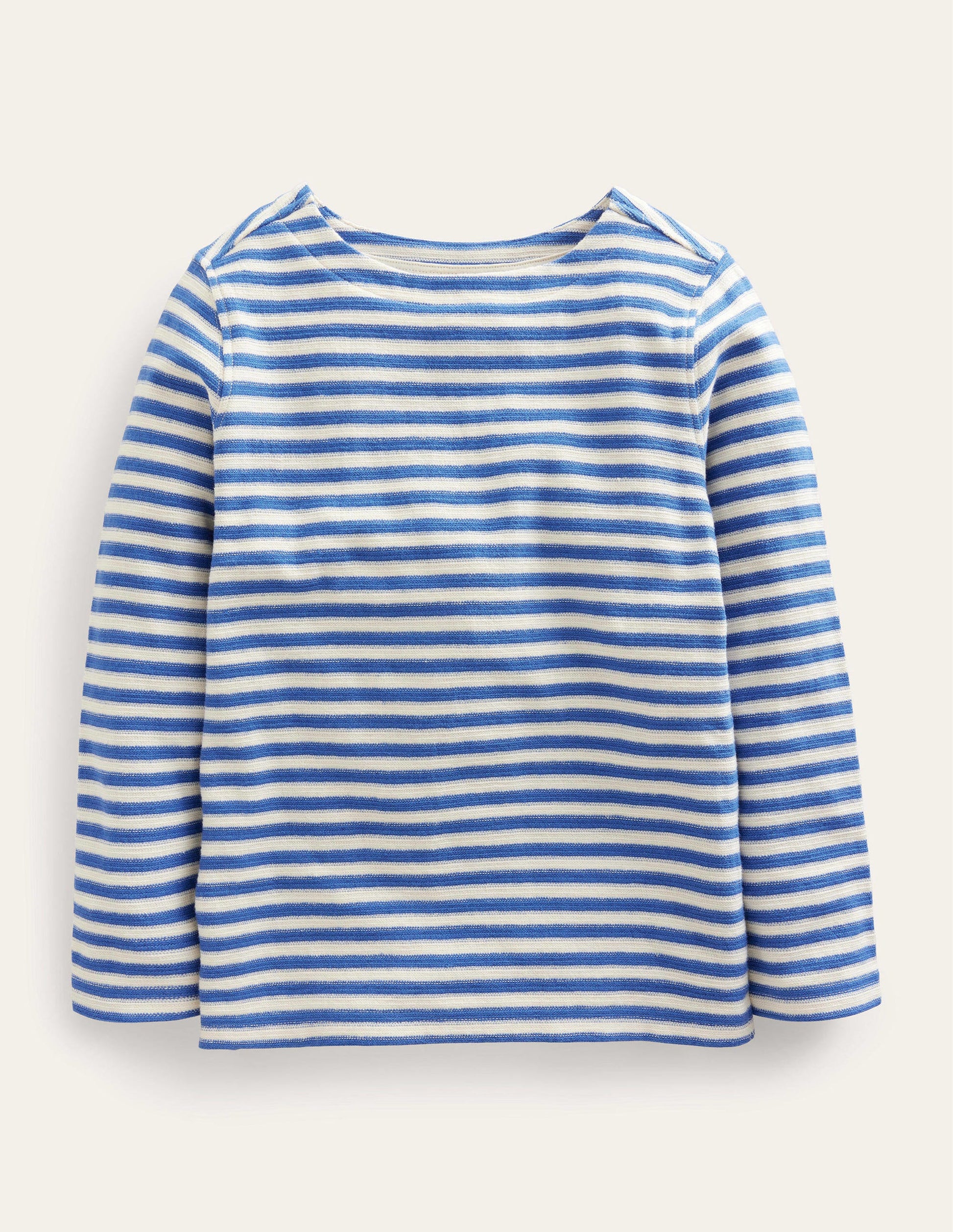 Strukturiertes Bretonshirt-Dunkelblau/Weiß-1