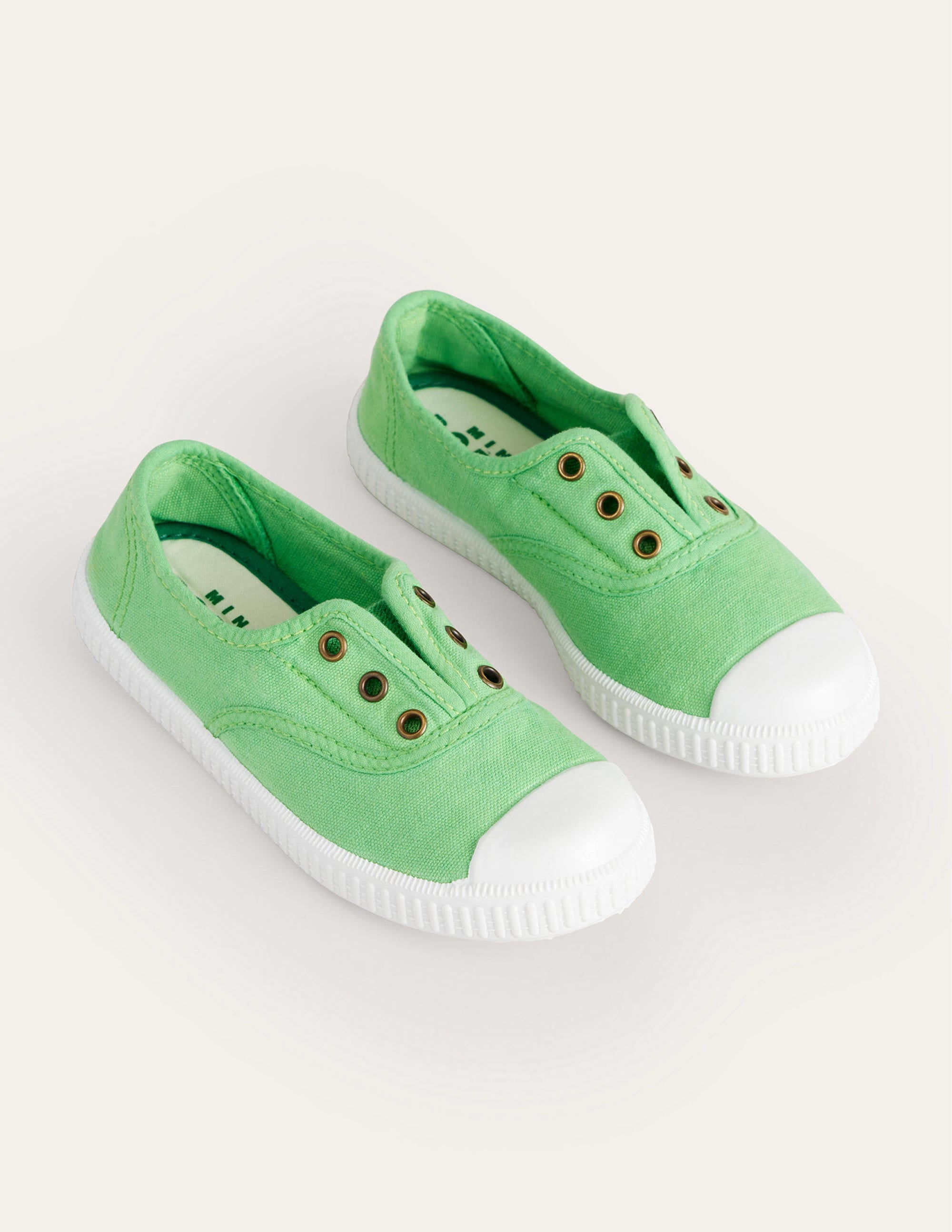 Chaussures sans lacets en toile à enfiler-Vert - Image 2