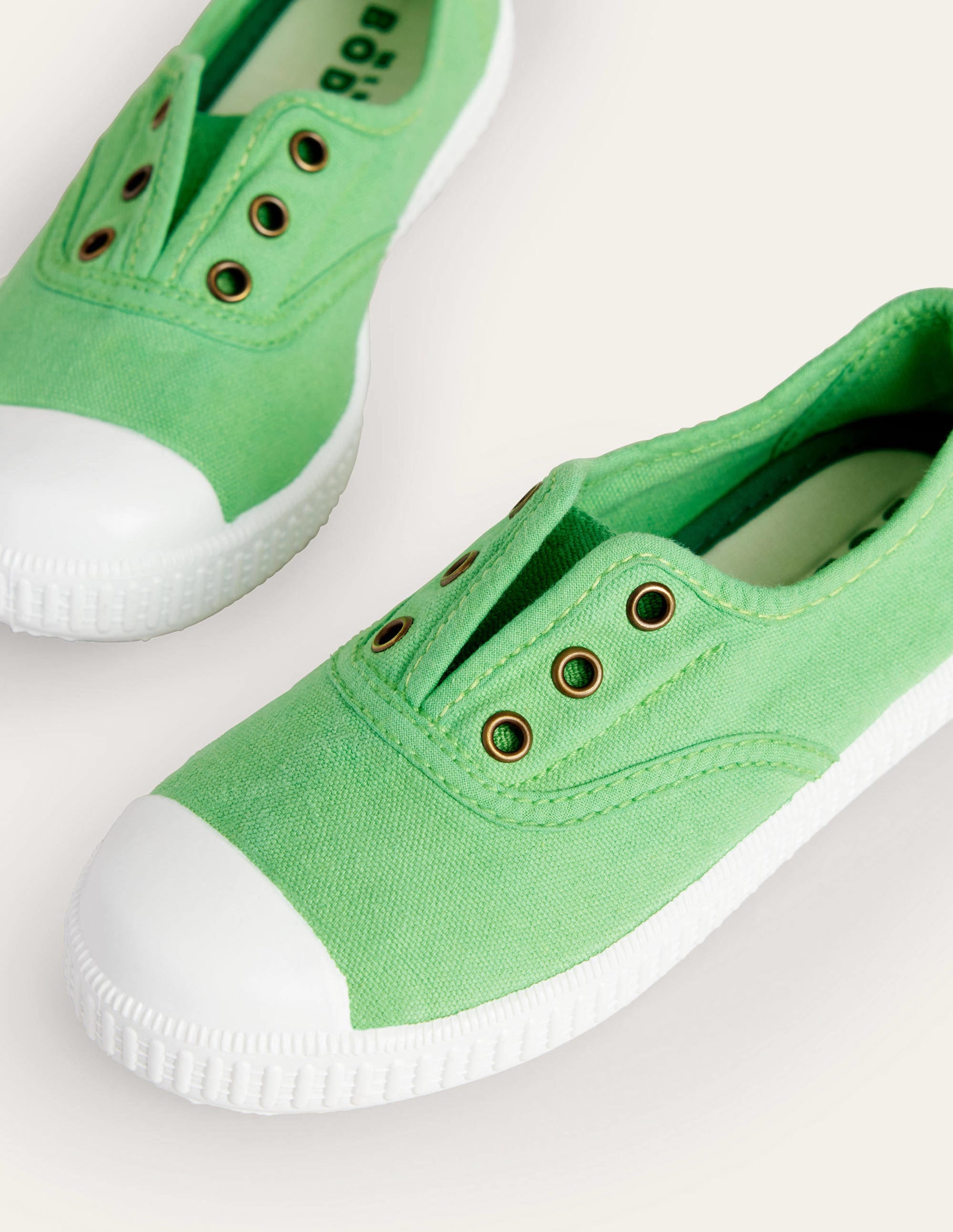 Chaussures sans lacets en toile à enfiler-Vert - Image 3