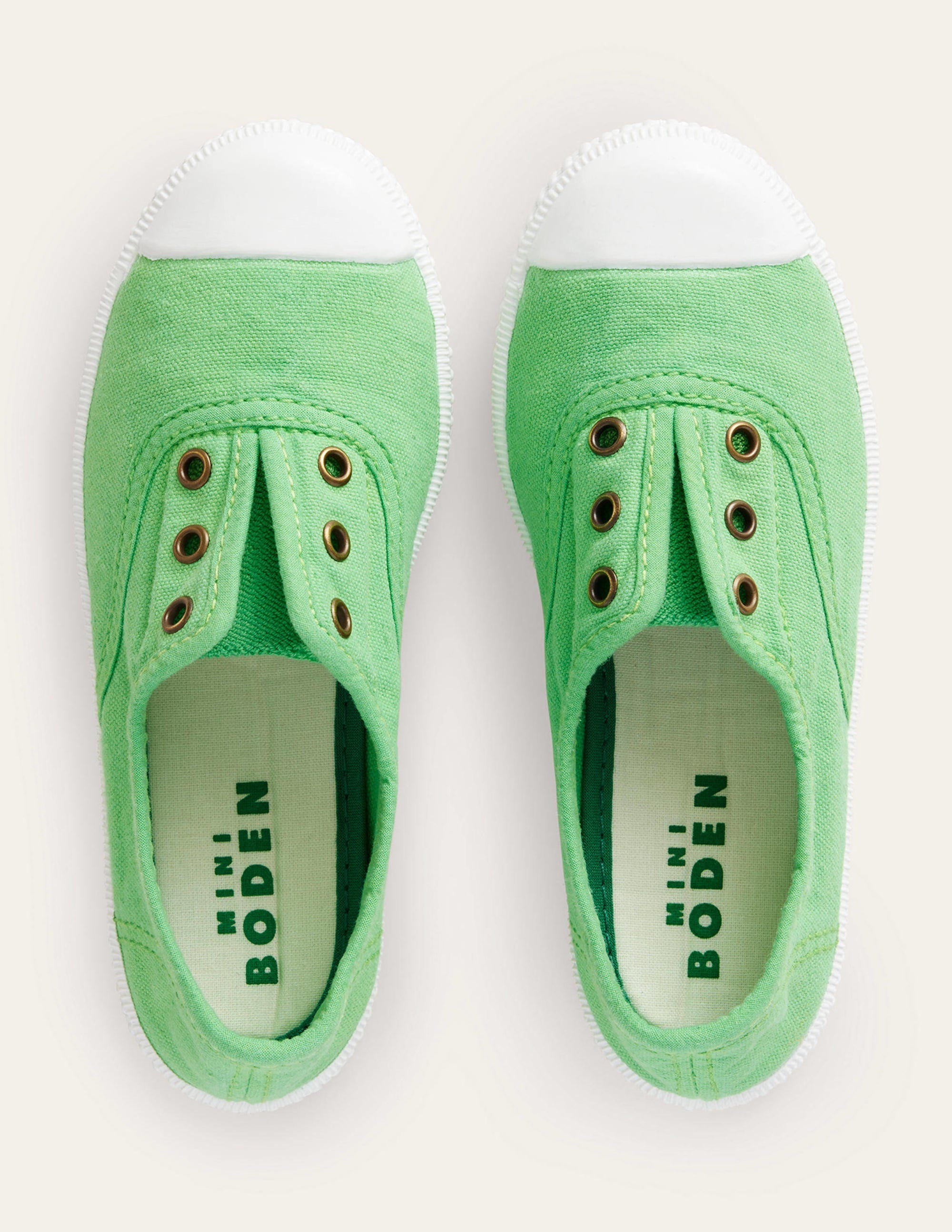 Chaussures sans lacets en toile à enfiler-Vert - Image 4