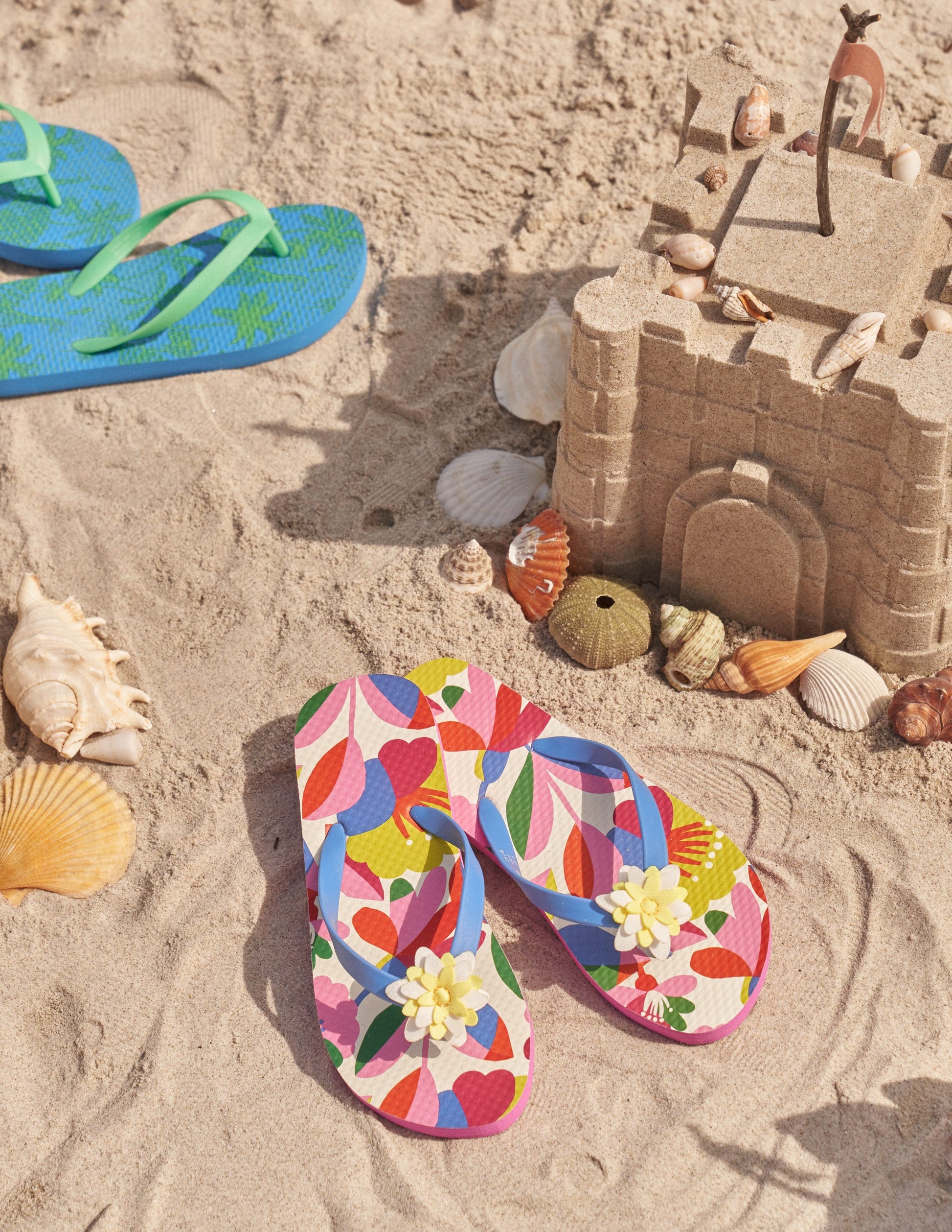 Flip-Flops (Mädchen)-Bunt Blumenmuster-4