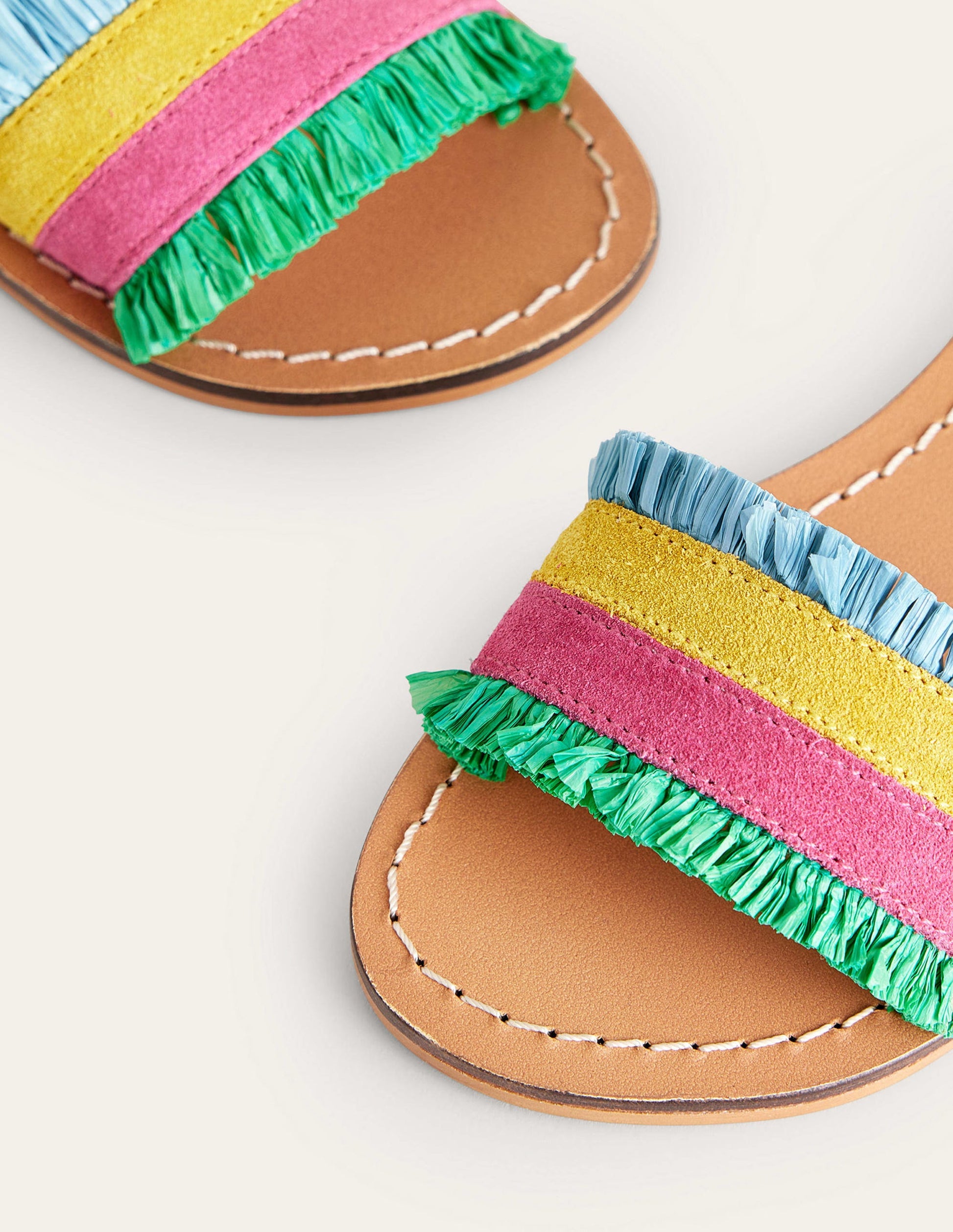 Sandalen mit Bastdetails-Bunt-3