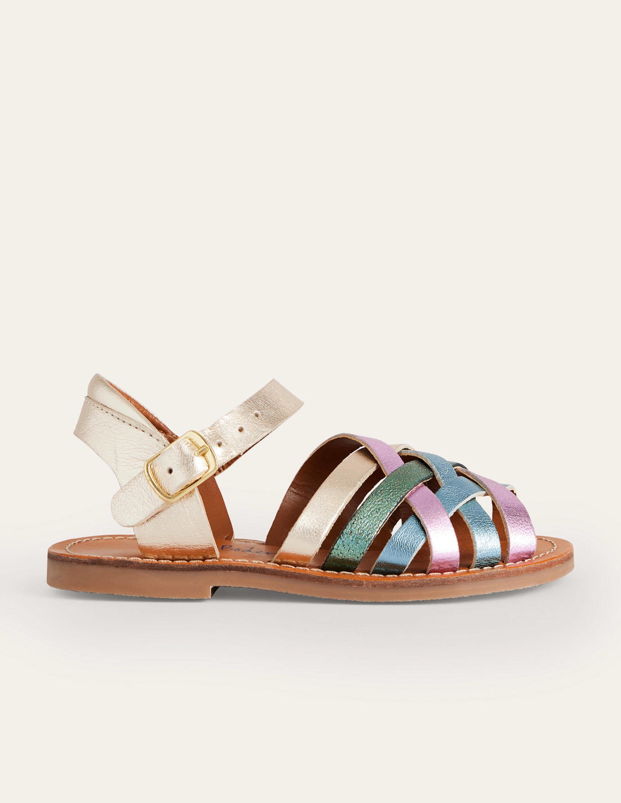 Sandalen mit Riemchen-Bunt, Metallic - Image 1