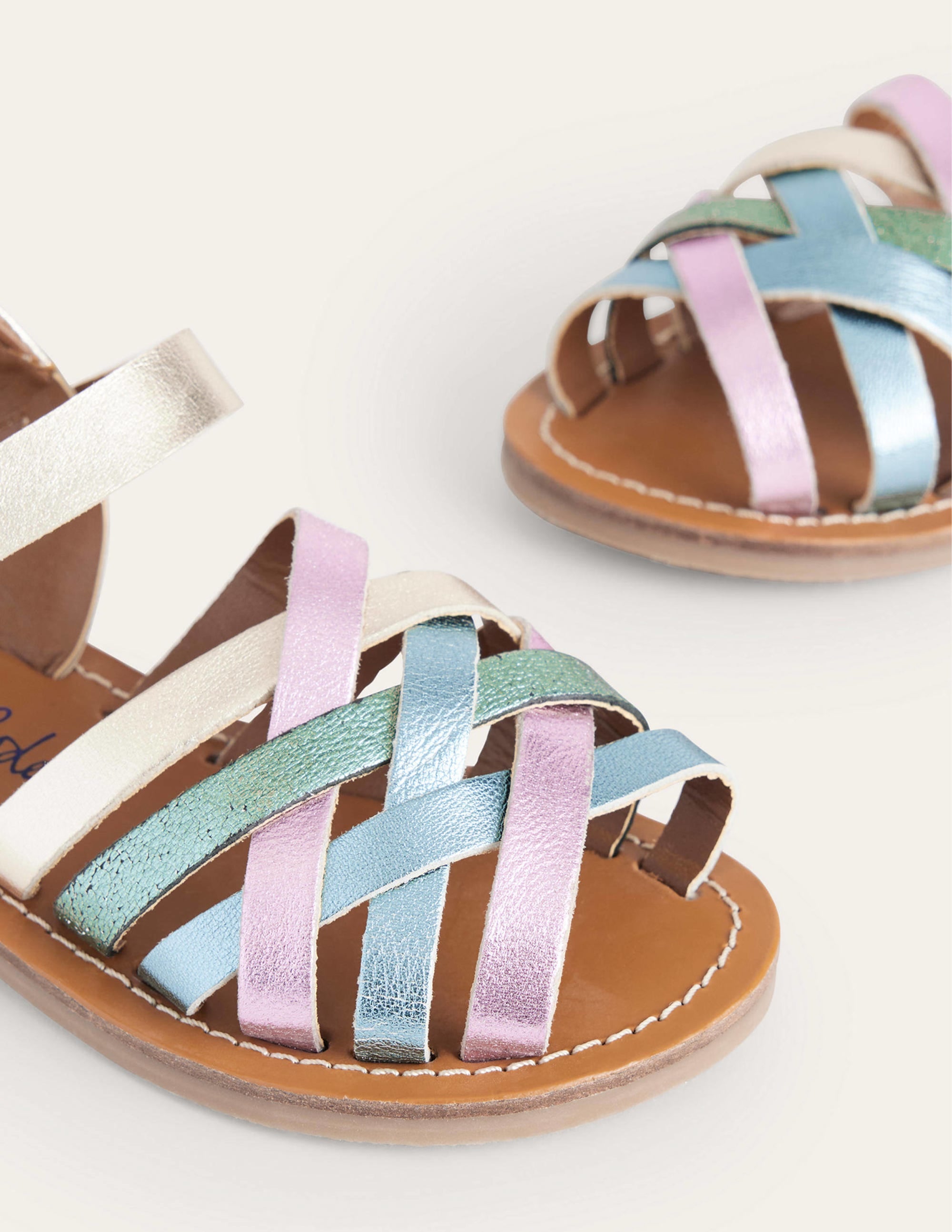 Sandalen mit Riemchen-Bunt, Metallic - Image 3