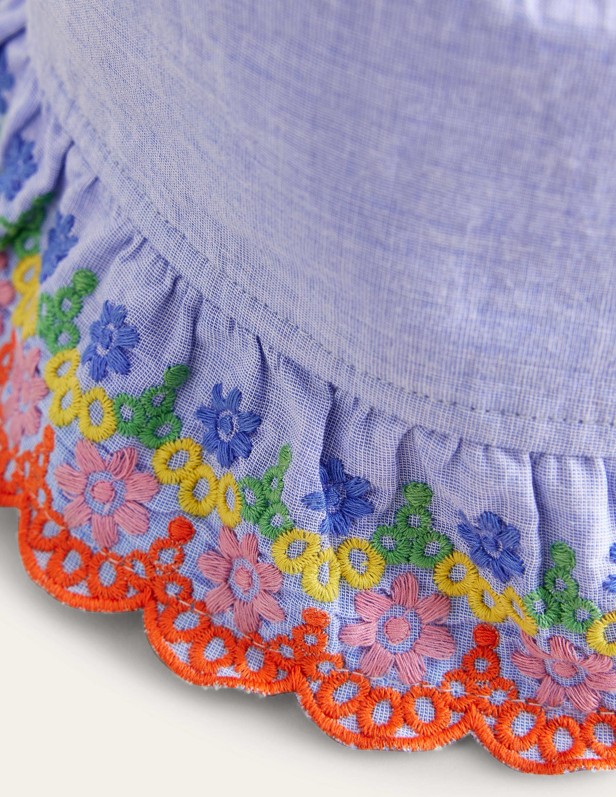 Bob avec broderie anglaise-Bleu chambray - Image 2