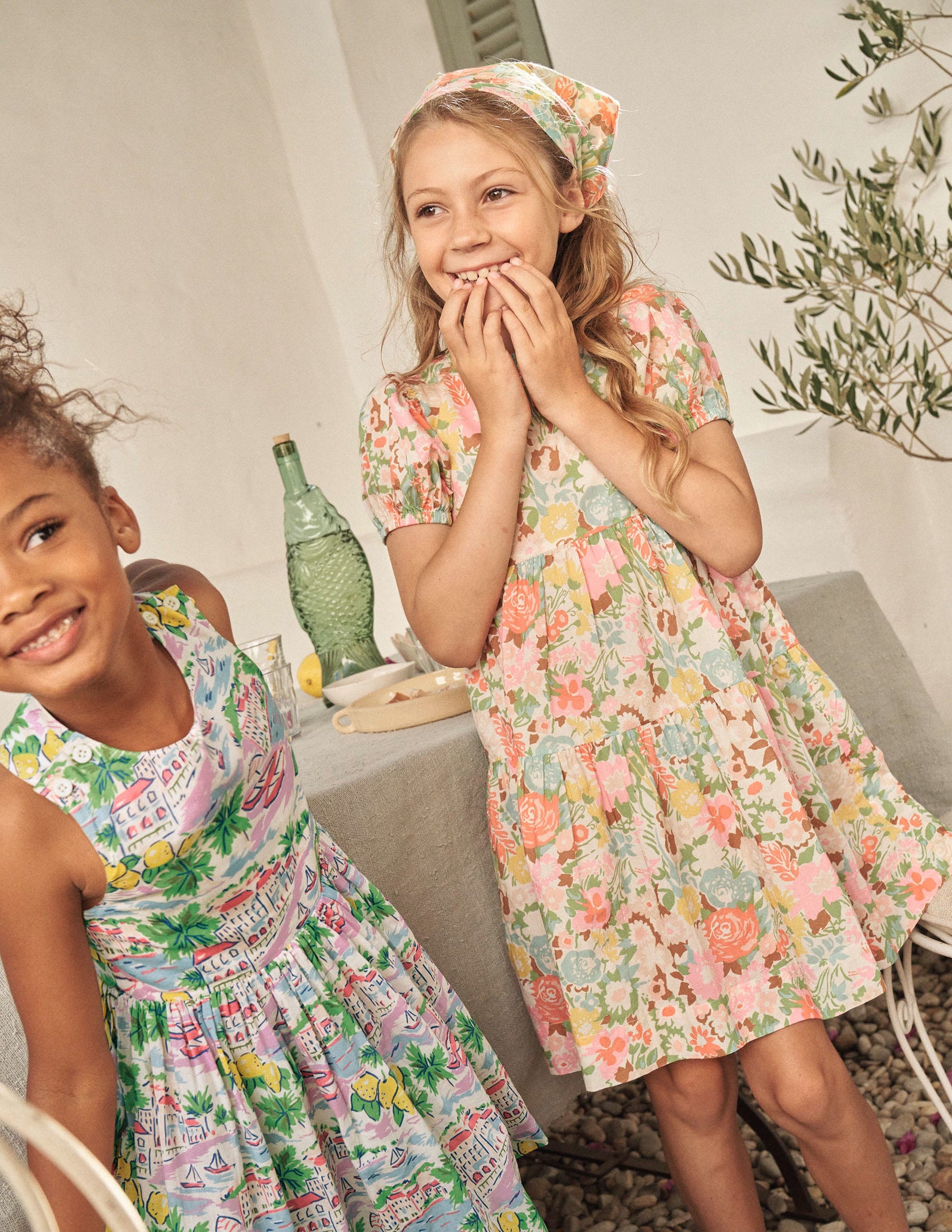 Kopftücher im 2er-Pack-Bunt Blumenmuster-3