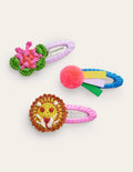 Haarclips im 3er-Pack-Bunt, Tiere