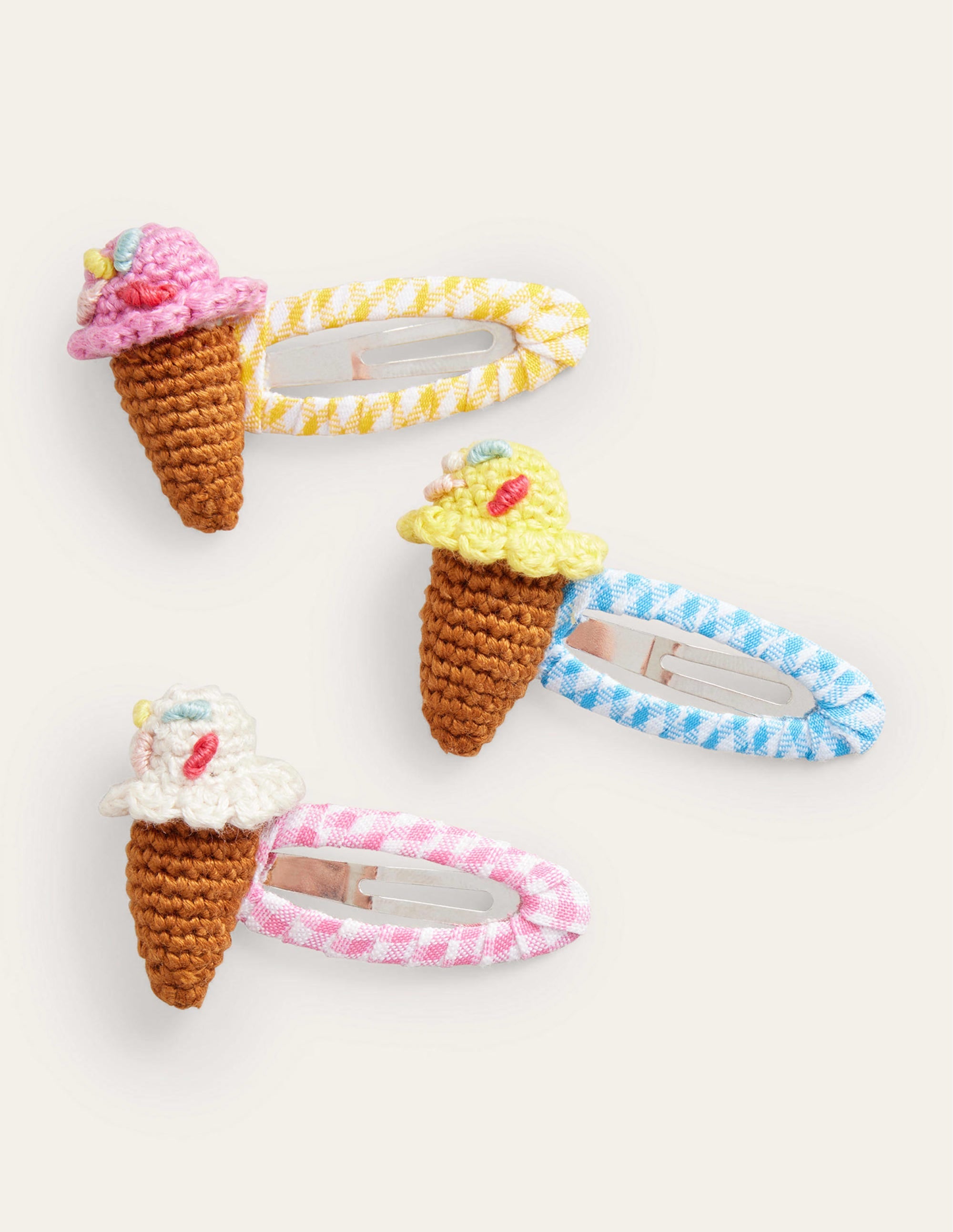 3 barrettes à cheveux-Glaces vichy - Image 1