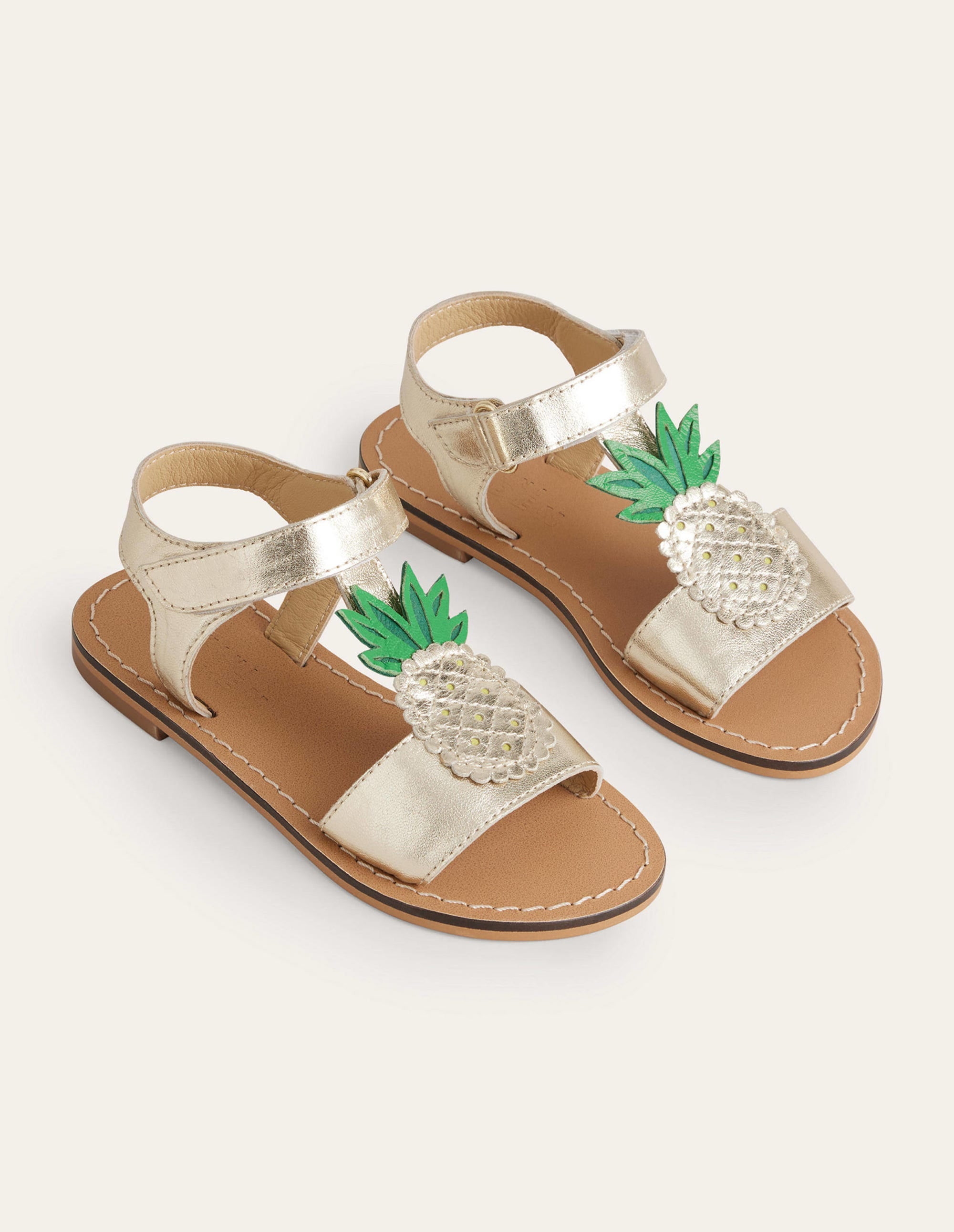 Originelle Sandalen-Gold-Metallic, Ananas - Image 2