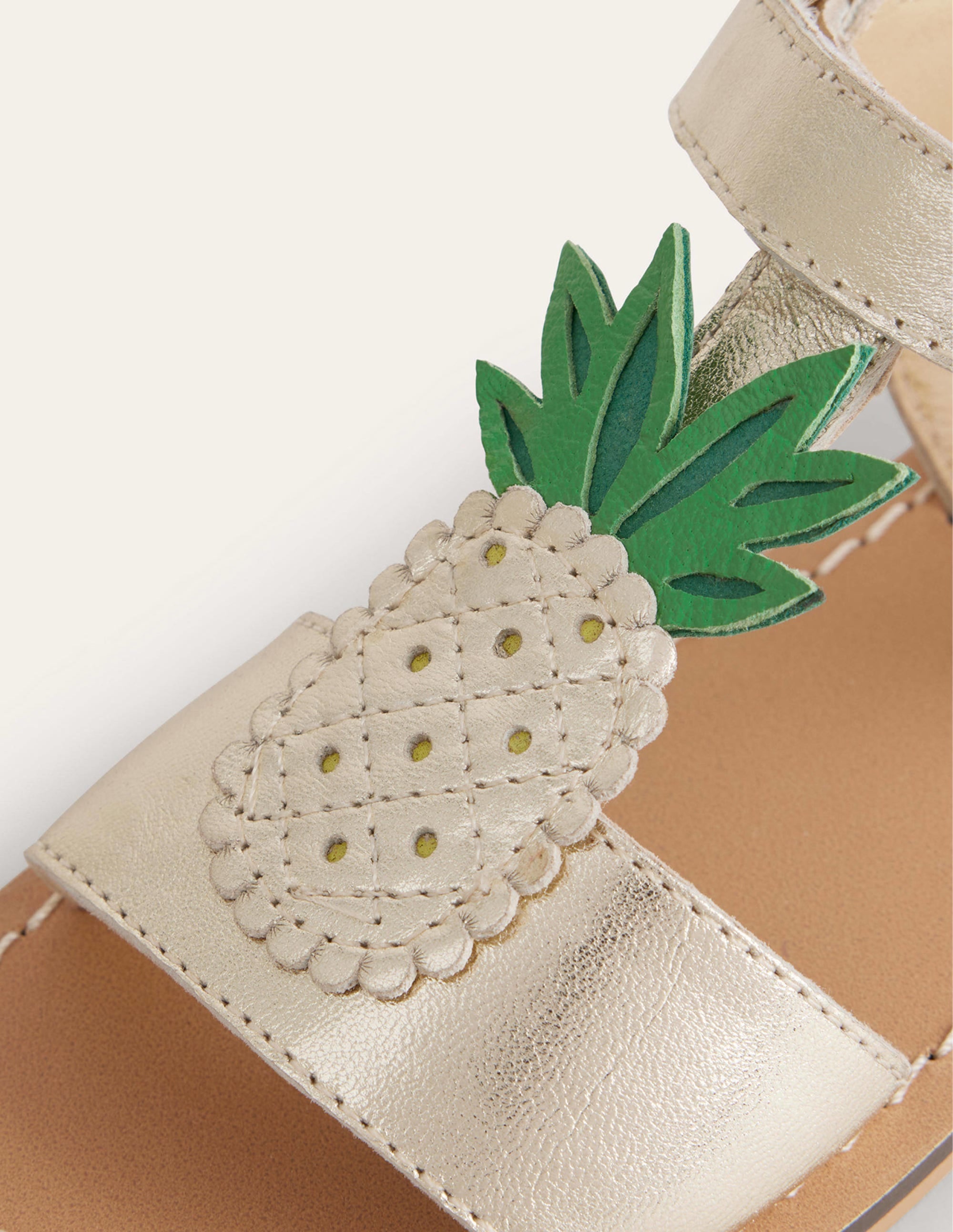 Originelle Sandalen-Gold-Metallic, Ananas - Image 3