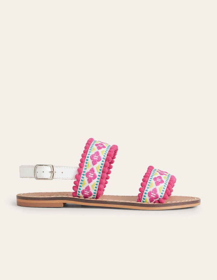 Embroidered Sandals-Multi