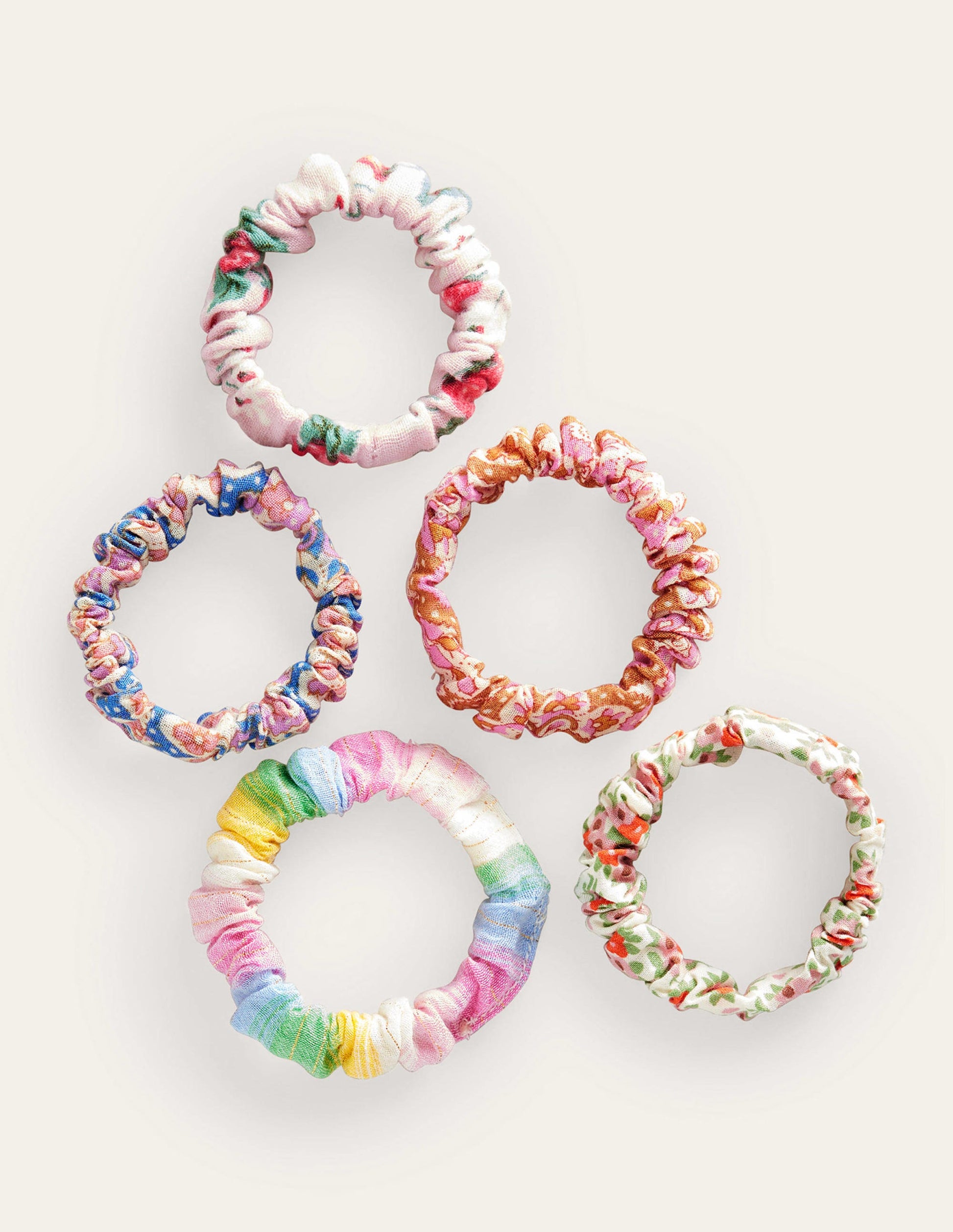 Scrunchies im 5er-Pack-Bunt-1