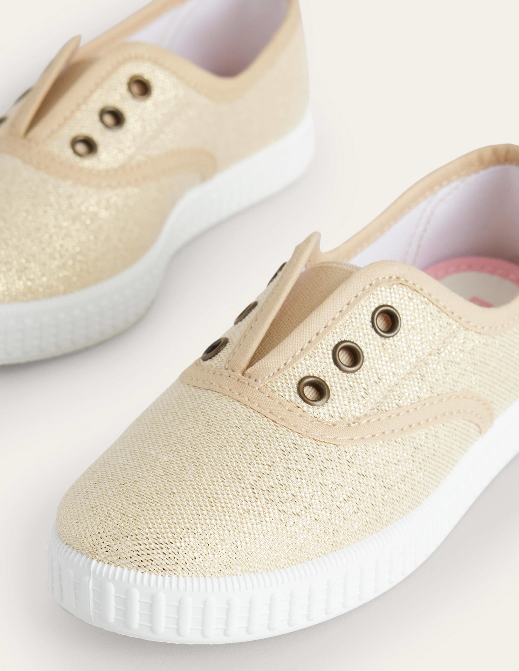 Canvas-Schuhe ohne Schnürsenkel zum Hineinschlüpfen-Gold - Image 3