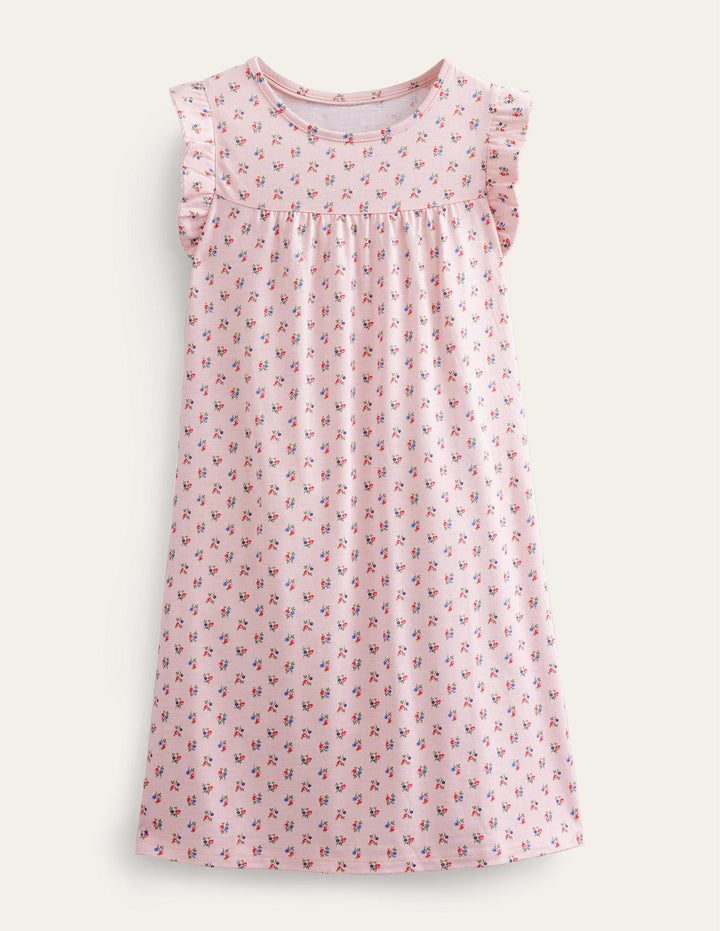 Printed Short-sleeved Nightie-Provence Dusty Pink Floral