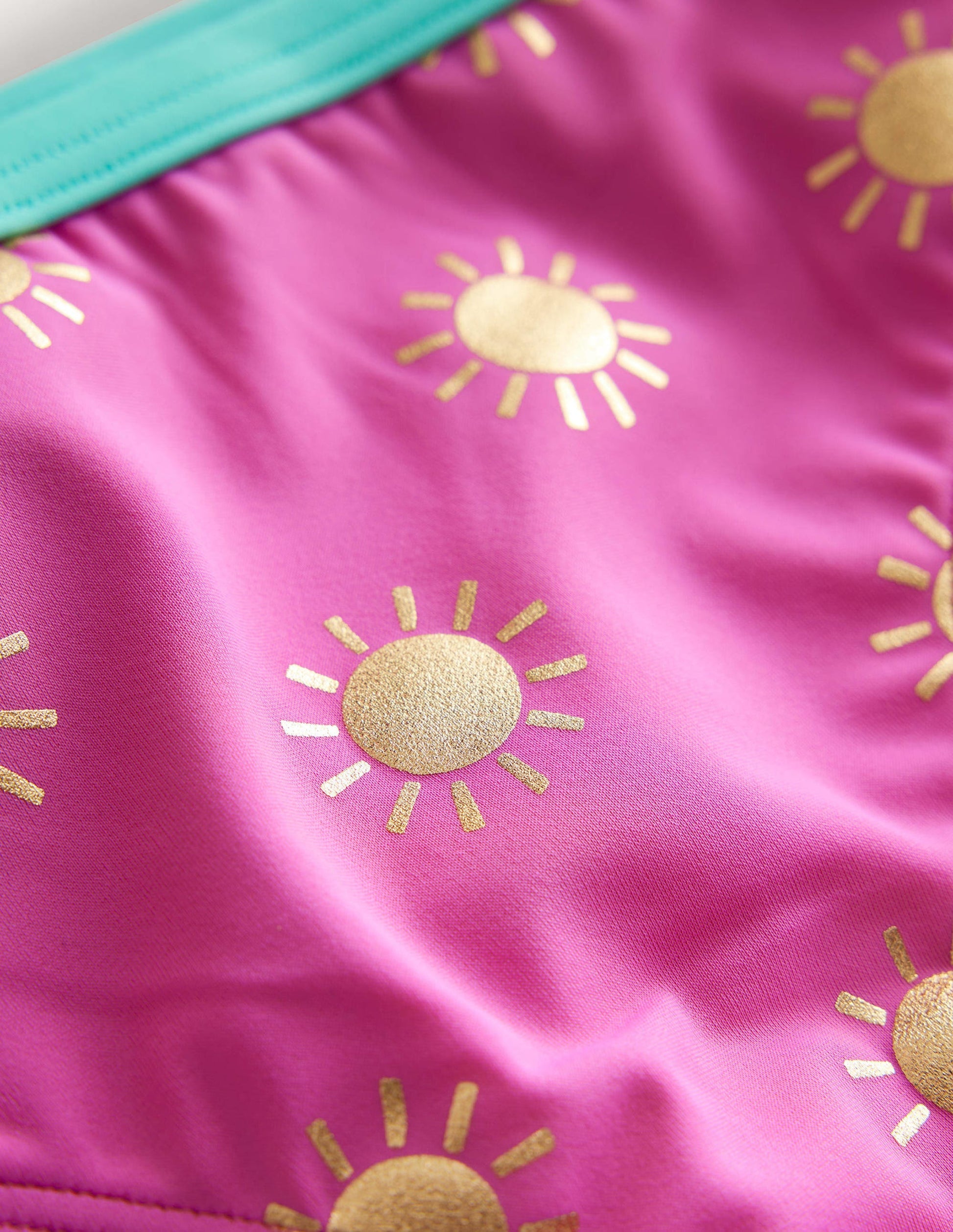 Patterned Bikini Bottoms-Tickled Pink Gold Foil Suns-3
