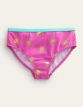 Patterned Bikini Bottoms-Tickled Pink Gold Foil Suns