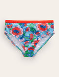 Gemusterte Bikinihose-Mohnblumenrot, Frühlingsblumen