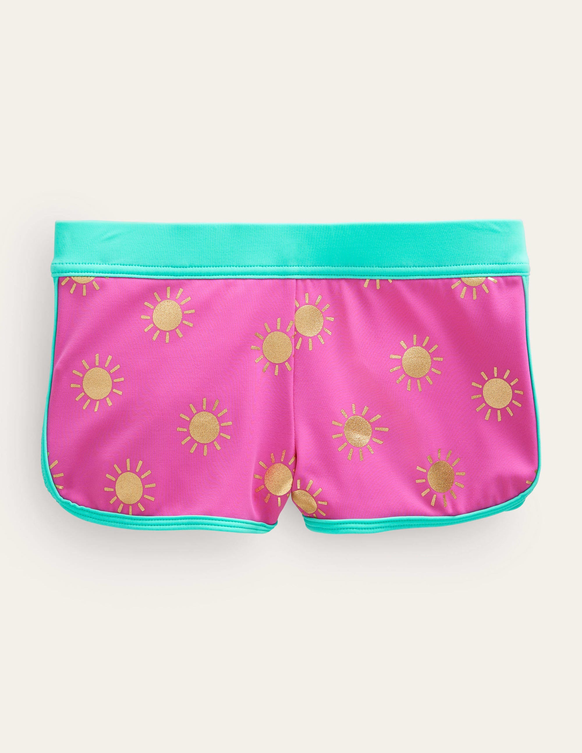 Gemusterte Badeshorts-Rosarot, Goldfolien-Sonnen - Image 1