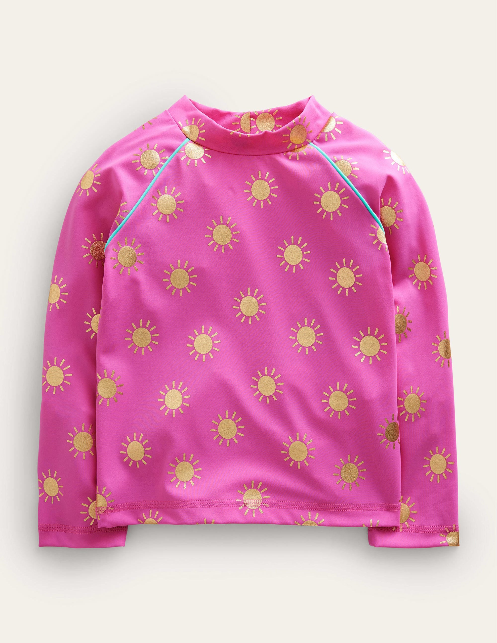 Gemustertes Rash Top-Rosarot, Goldfolien-Sonnen - Image 1
