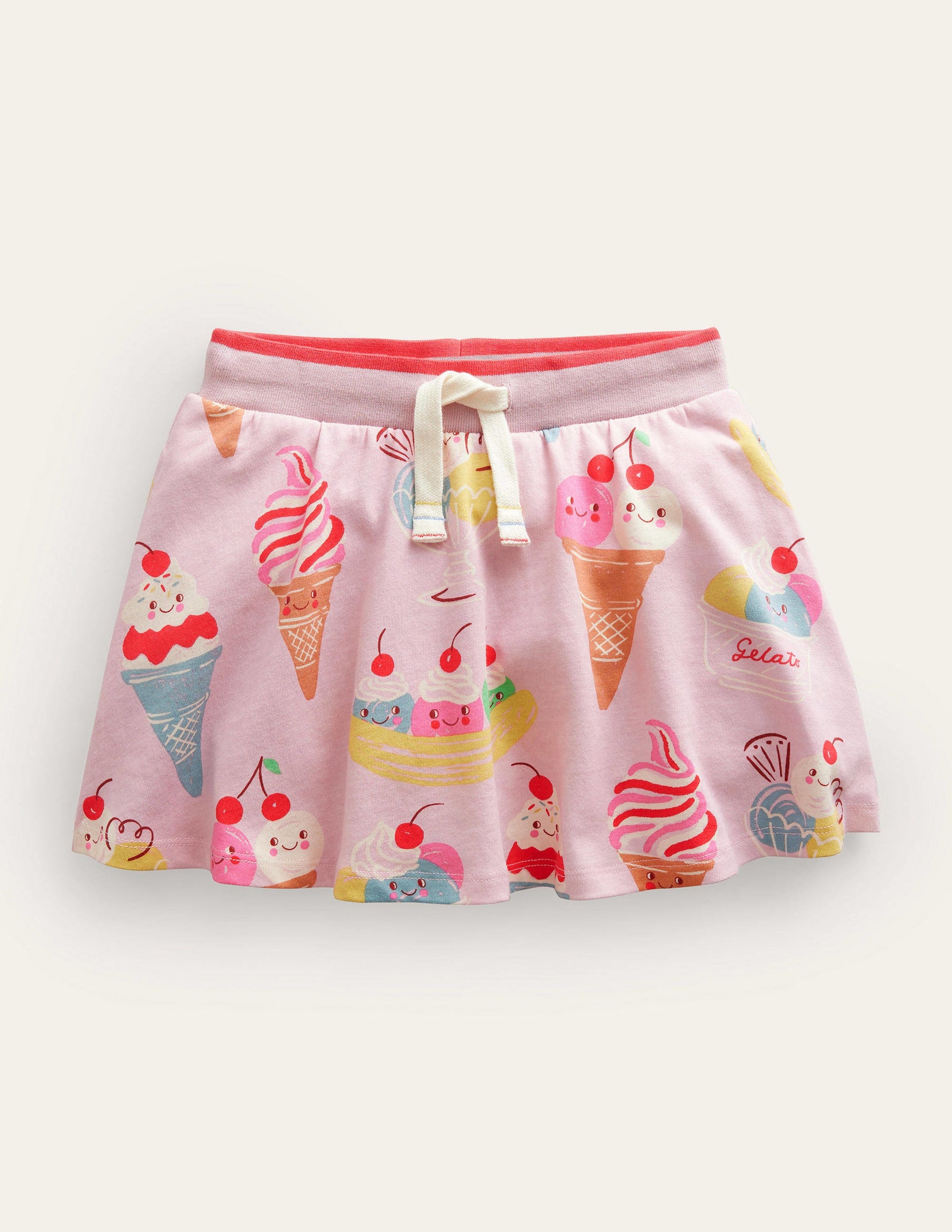 Jupe-short imprimée en jersey-Glaces roses-1
