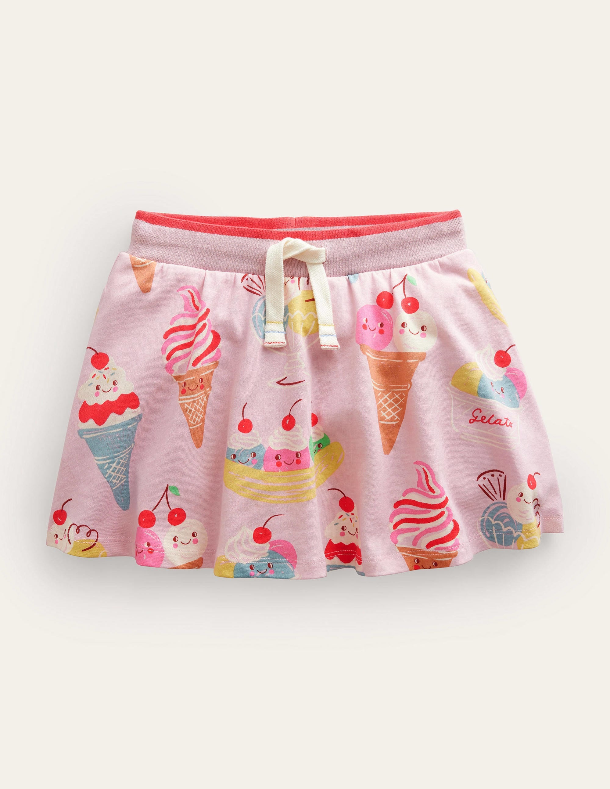 Jupe-short imprimée en jersey-Glaces roses - Image 1