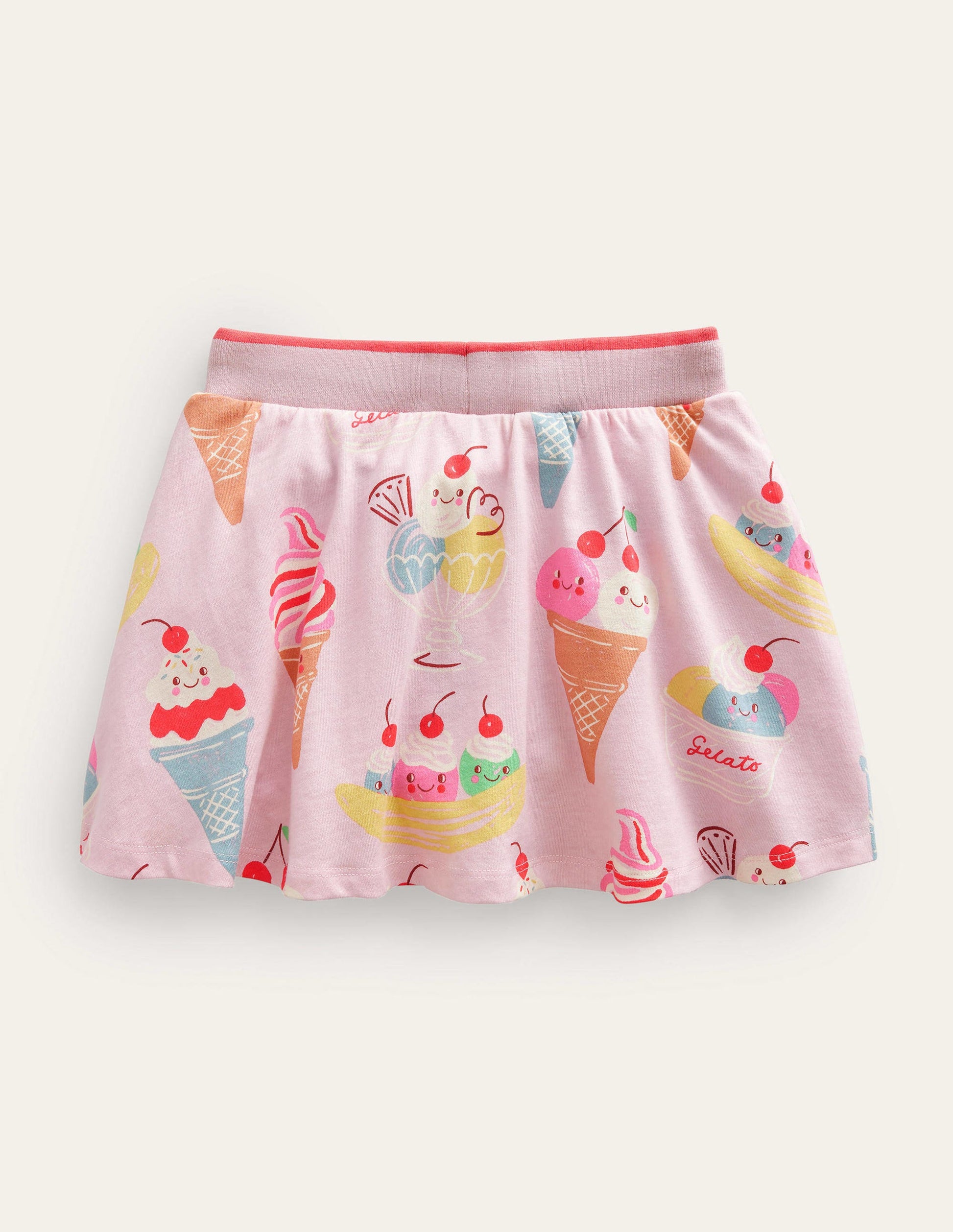 Jupe-short imprimée en jersey-Glaces roses-2