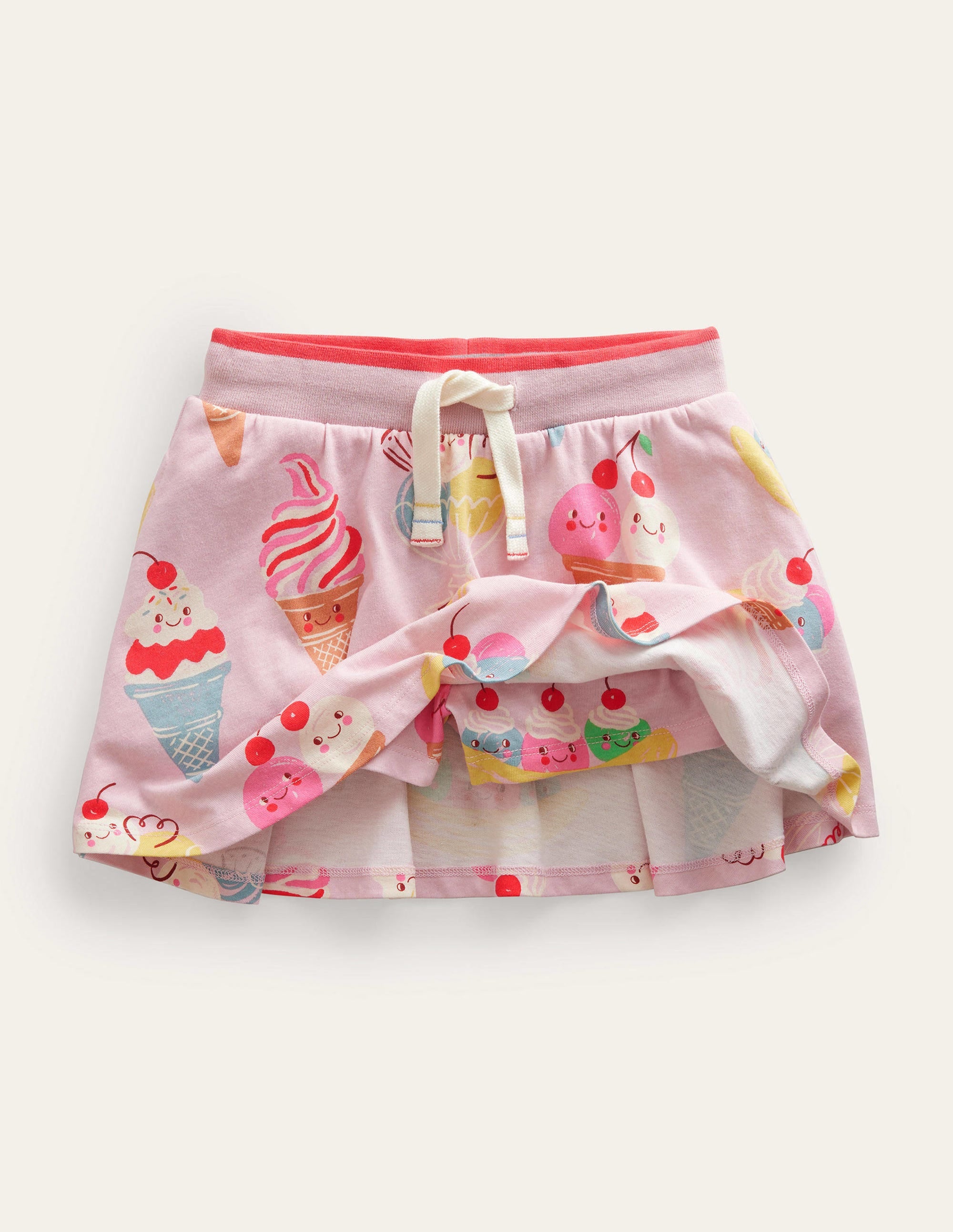 Jupe-short imprimée en jersey-Glaces roses - Image 4
