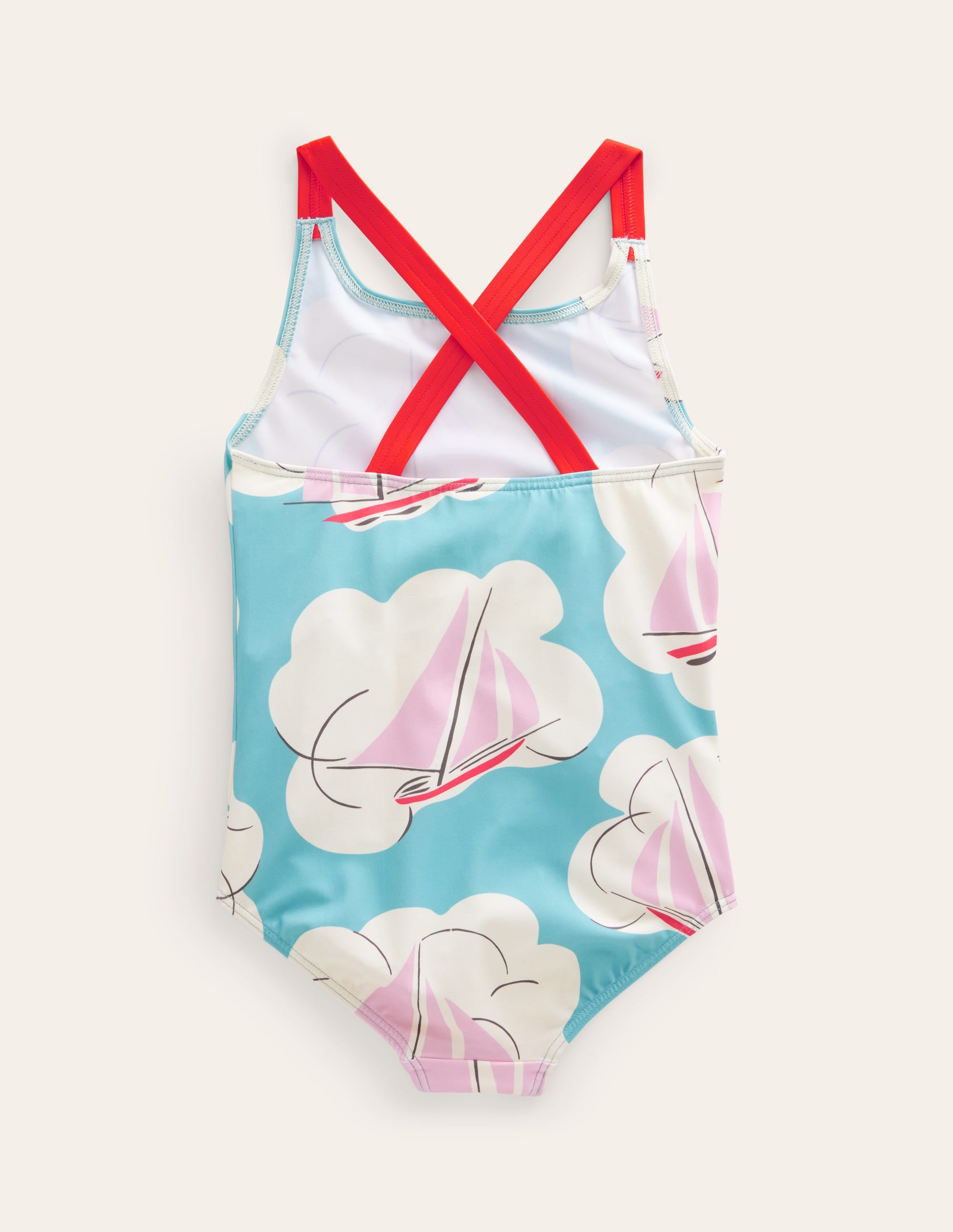 Maillot de bain imprimé croisé dans le dos-Imprimé yacht - Image 2