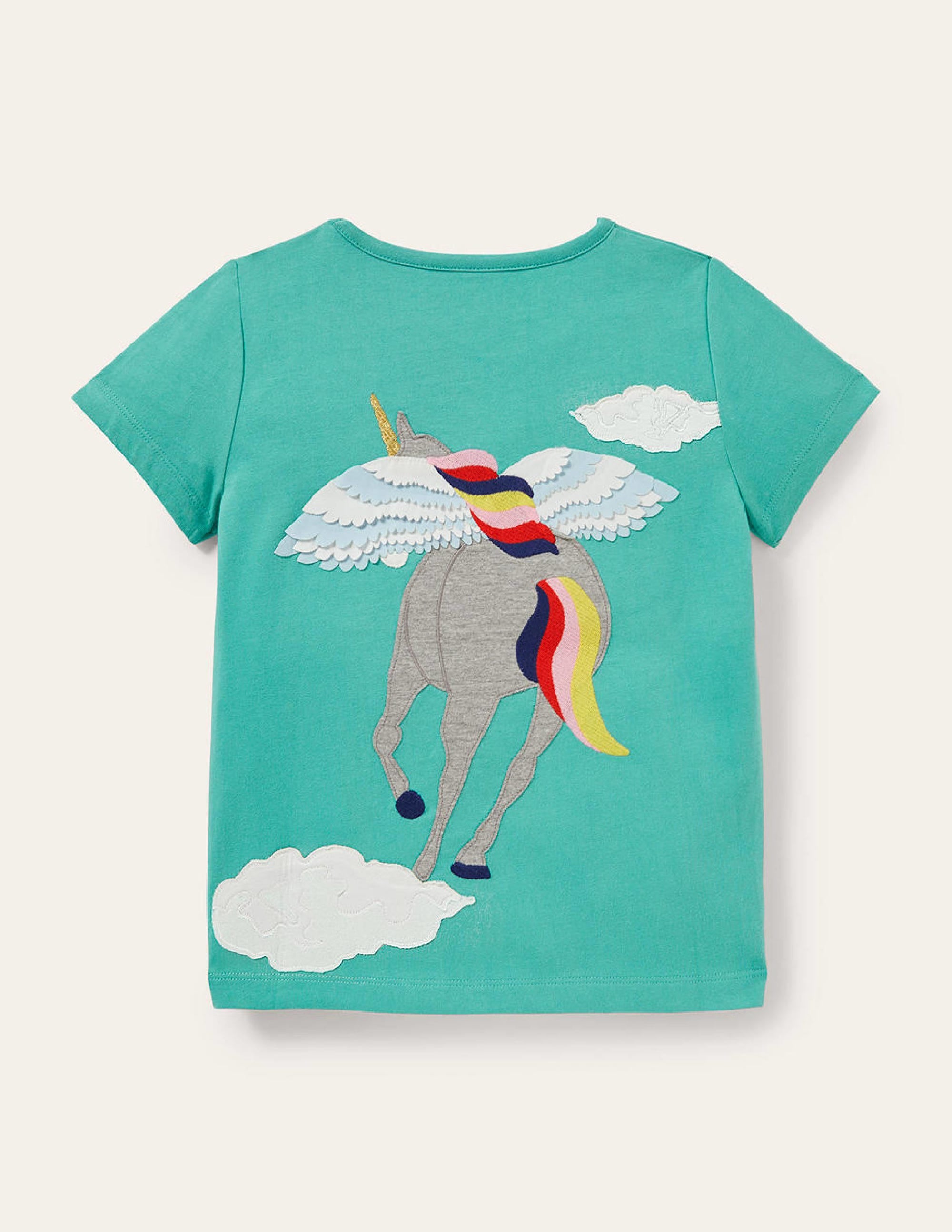 T-shirt à motif recto verso-Licorne volante vert libellule - Image 2