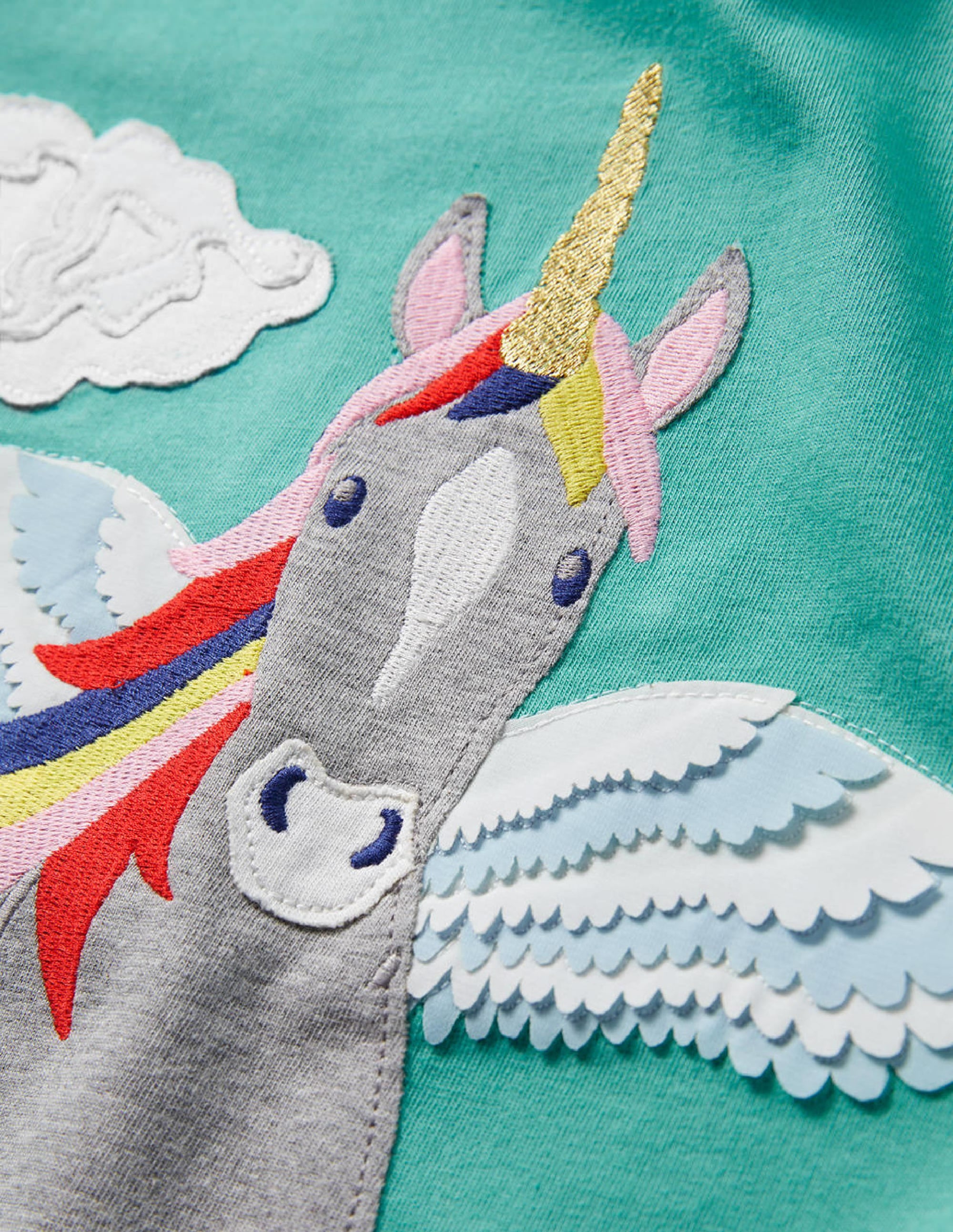 T-shirt à motif recto verso-Licorne volante vert libellule - Image 3