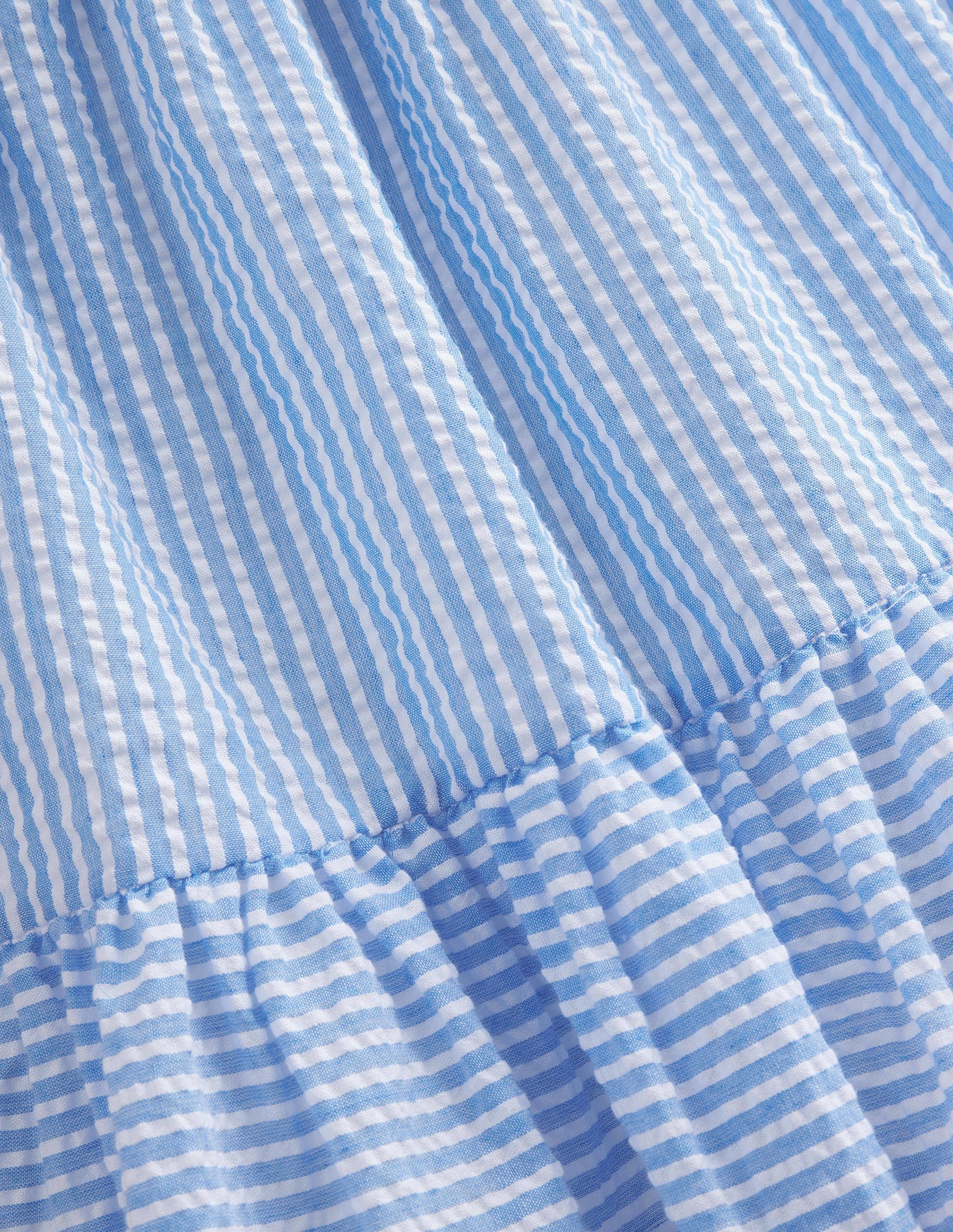 Tailliertes und ausgestelltes Kleid-Penzance-Blau/Naturweiß-3