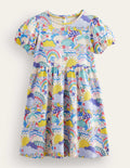 Kleid mit Puffärmeln-Bunt, Wetter