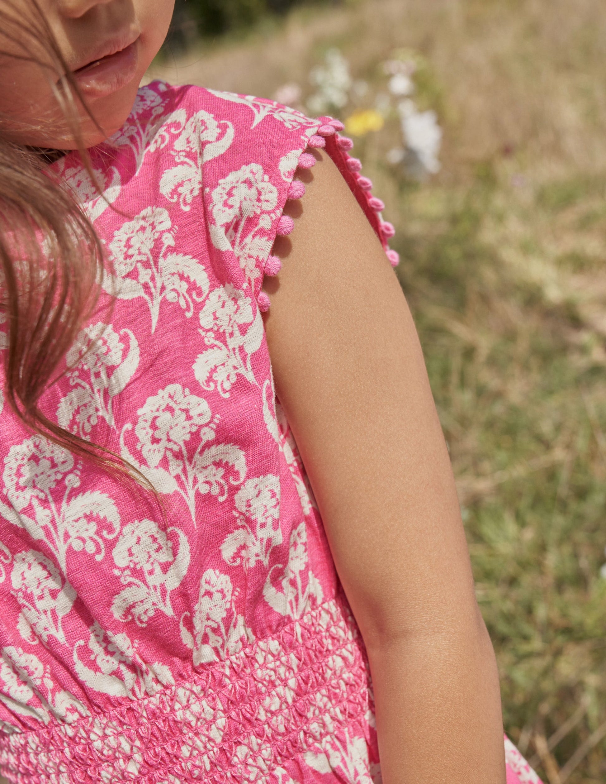 Robe de vacances imprimée-Motif Floral Stamp fleur de prunier-5