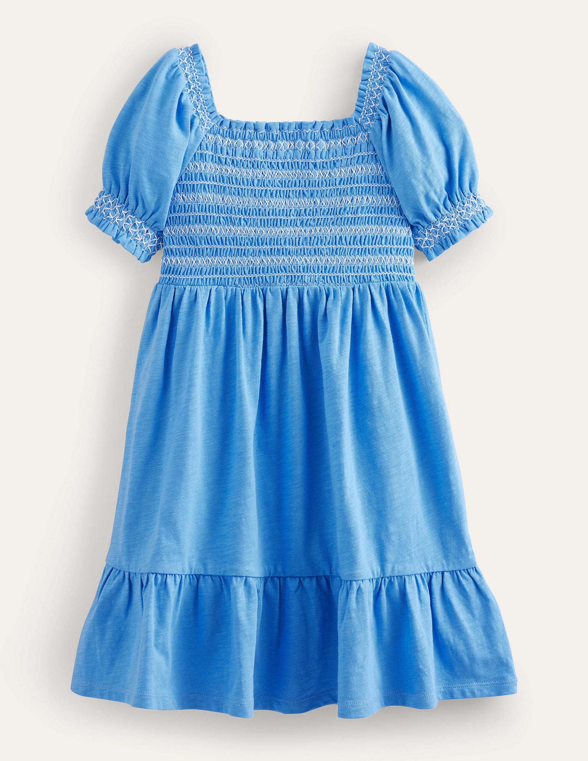 Robe de vacances à fronces-Bleu penzance-1