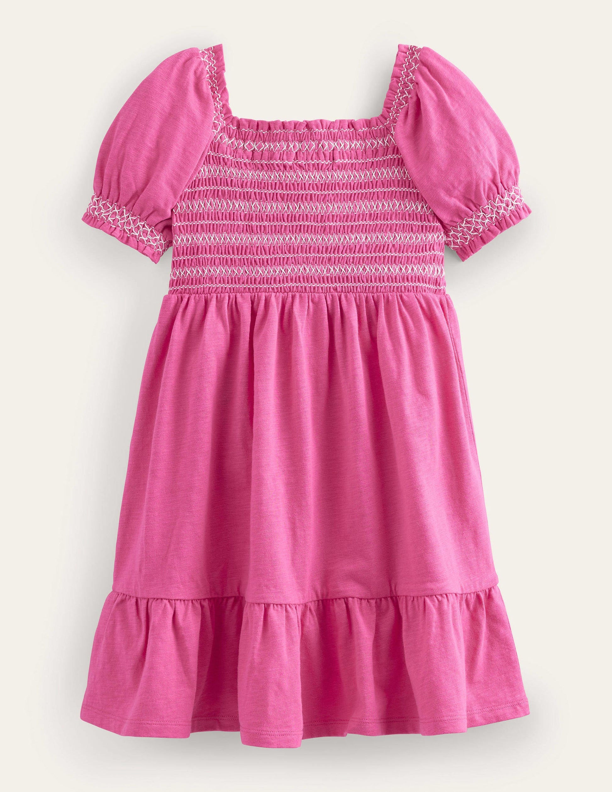 Robe de vacances à fronces-Rose bonheur-2
