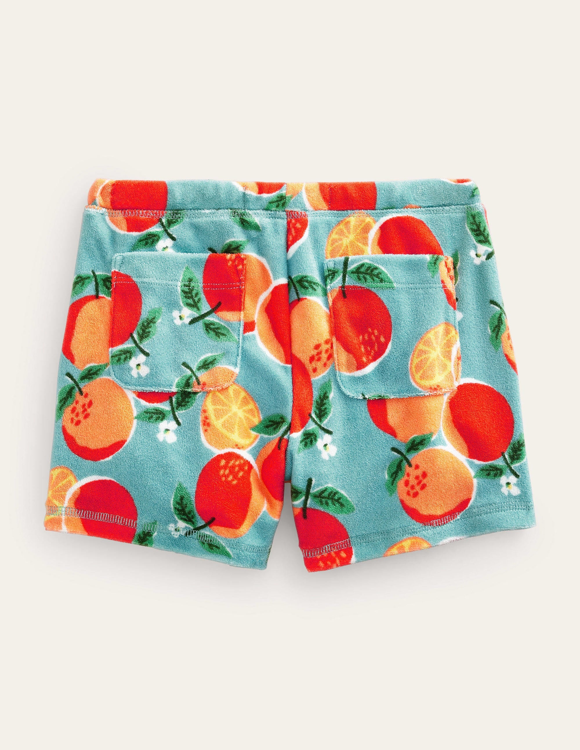 Gemusterte Frottee-Shorts-Meerblau, Orangen - Image 2