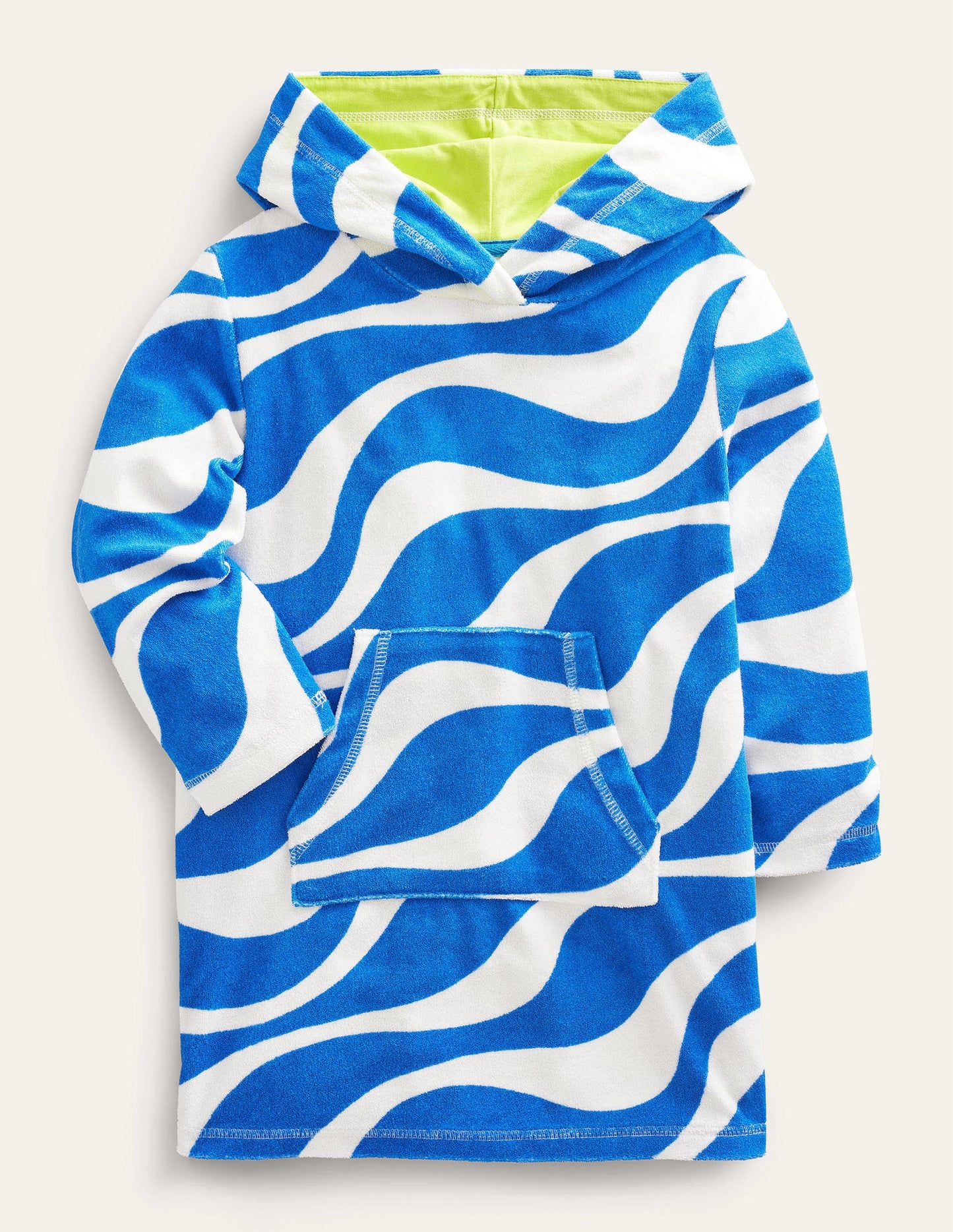 Robe de plage imprimée en éponge-Vagues bleu cabanon