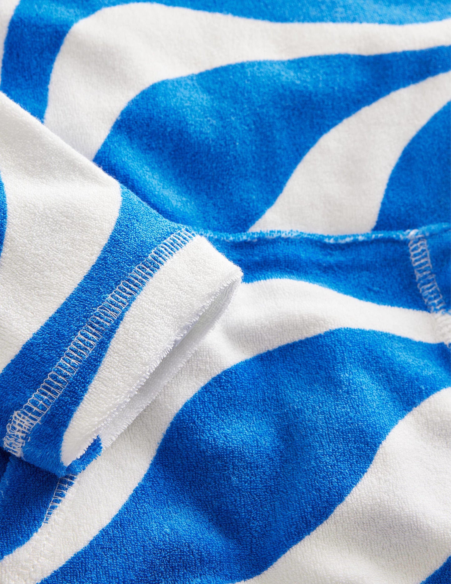 Robe de plage imprimée en éponge-Vagues bleu cabanon