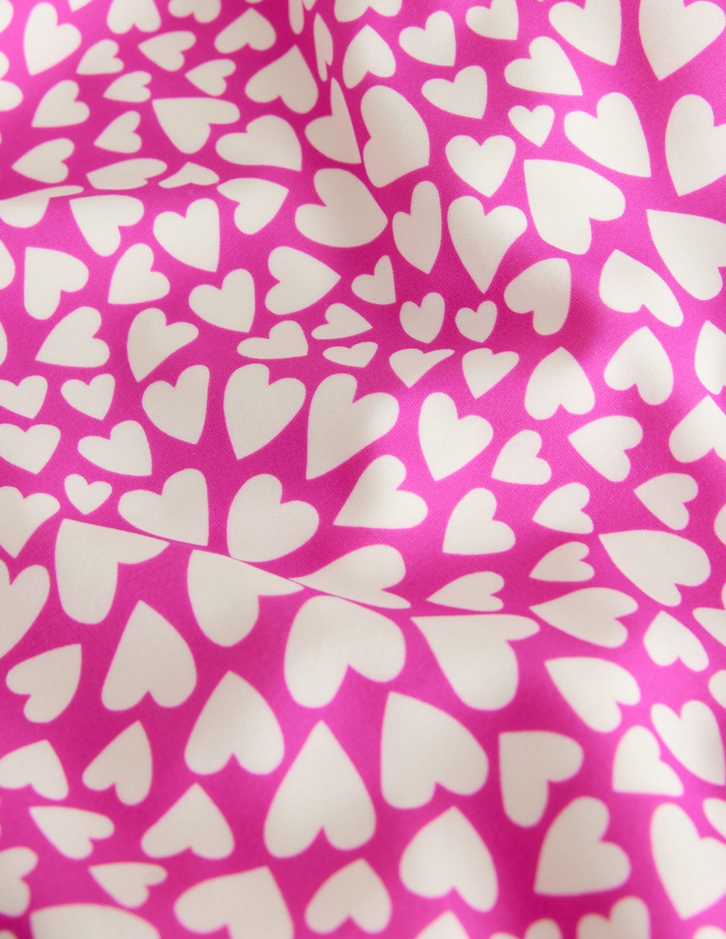 Badeanzug mit Flatterärmeln-Naturweiß/Knallpink, Herzen