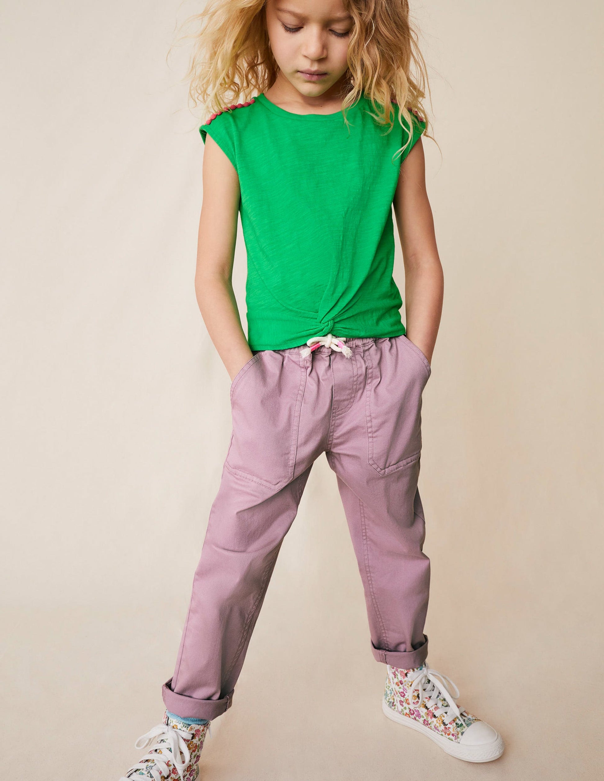 Twill-Hose zum Hineinschlüpfen-Zarte Glockenblume-4
