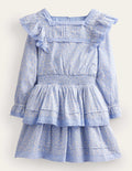 Woven Lace Dress-Brunnera Blue