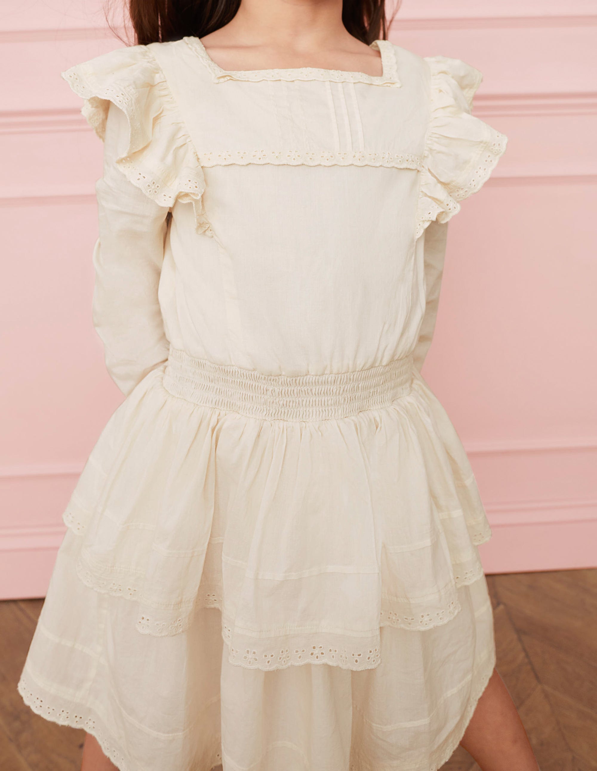 Robe tissée en dentelle-Ivoire - Image 5