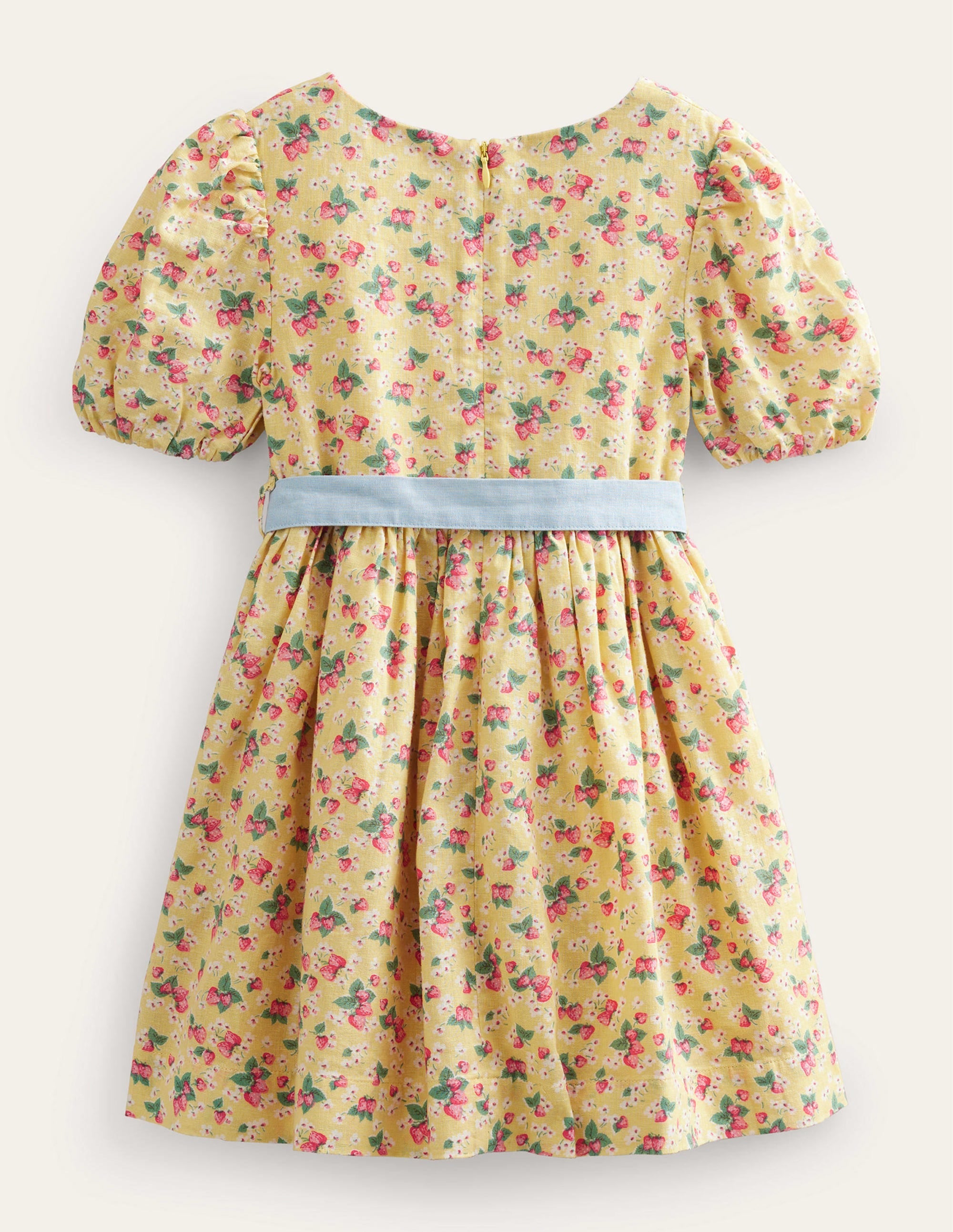 Cotton Linen Vintage Dress-Buttercup Strawberry Ditsy - Image 2